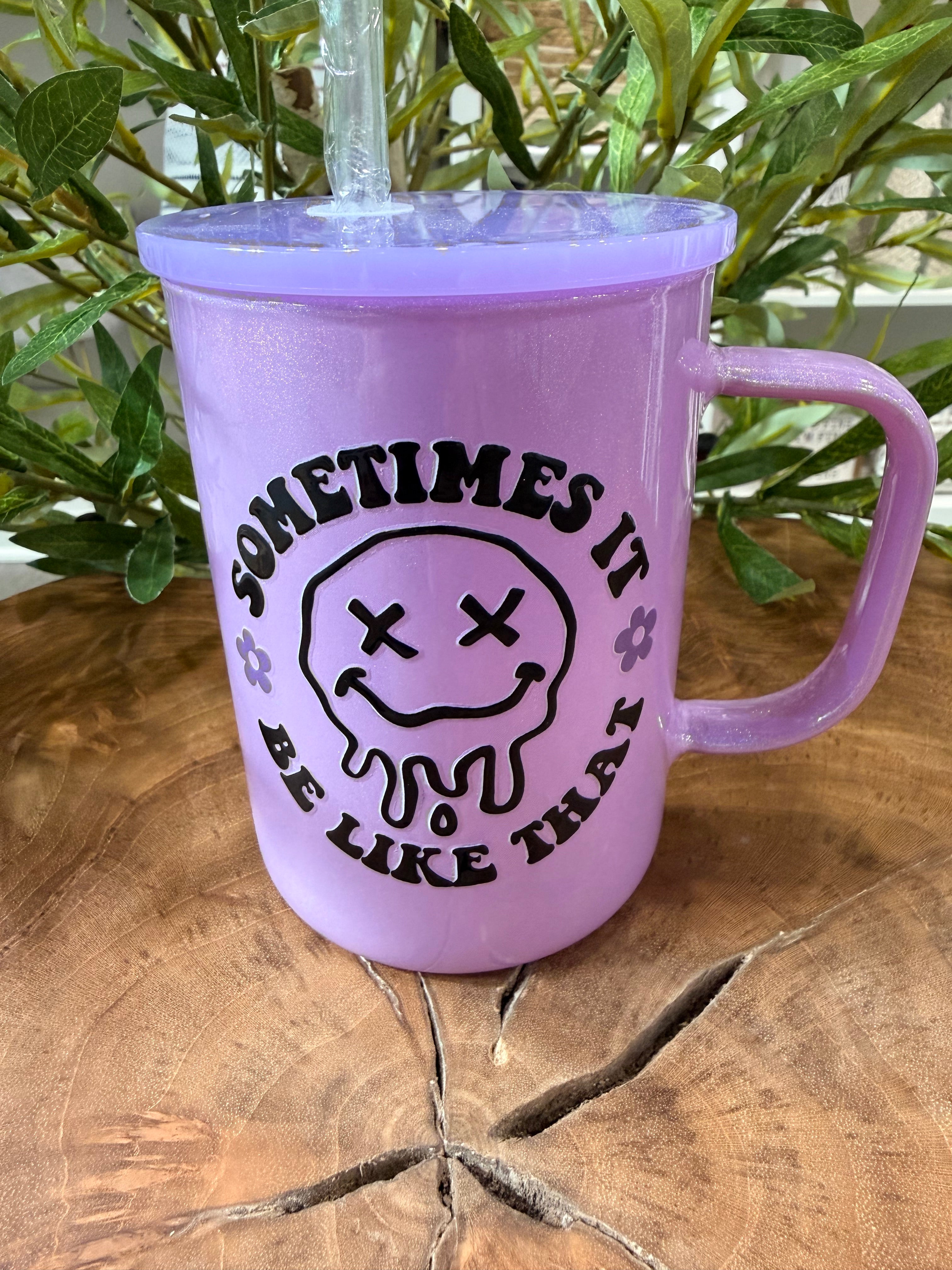 17 oz Glass Shimmer Mugs with Handle