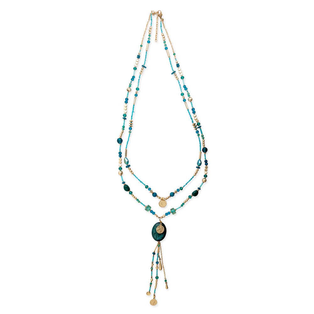 Bluestone Shine Strand Necklace Myra Bag