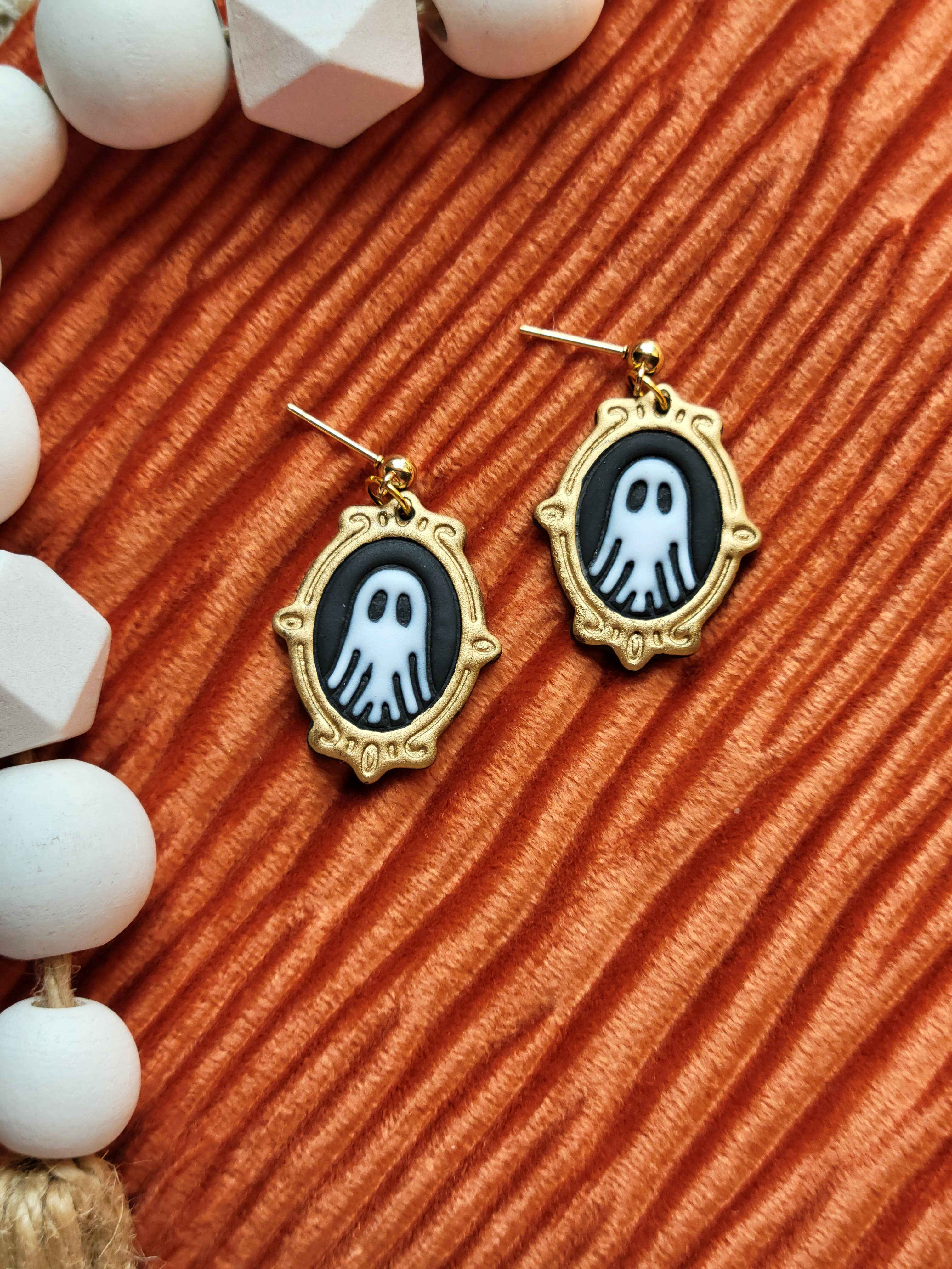 The Framed Ghost Set - Polymer Clay Dangle Earrings