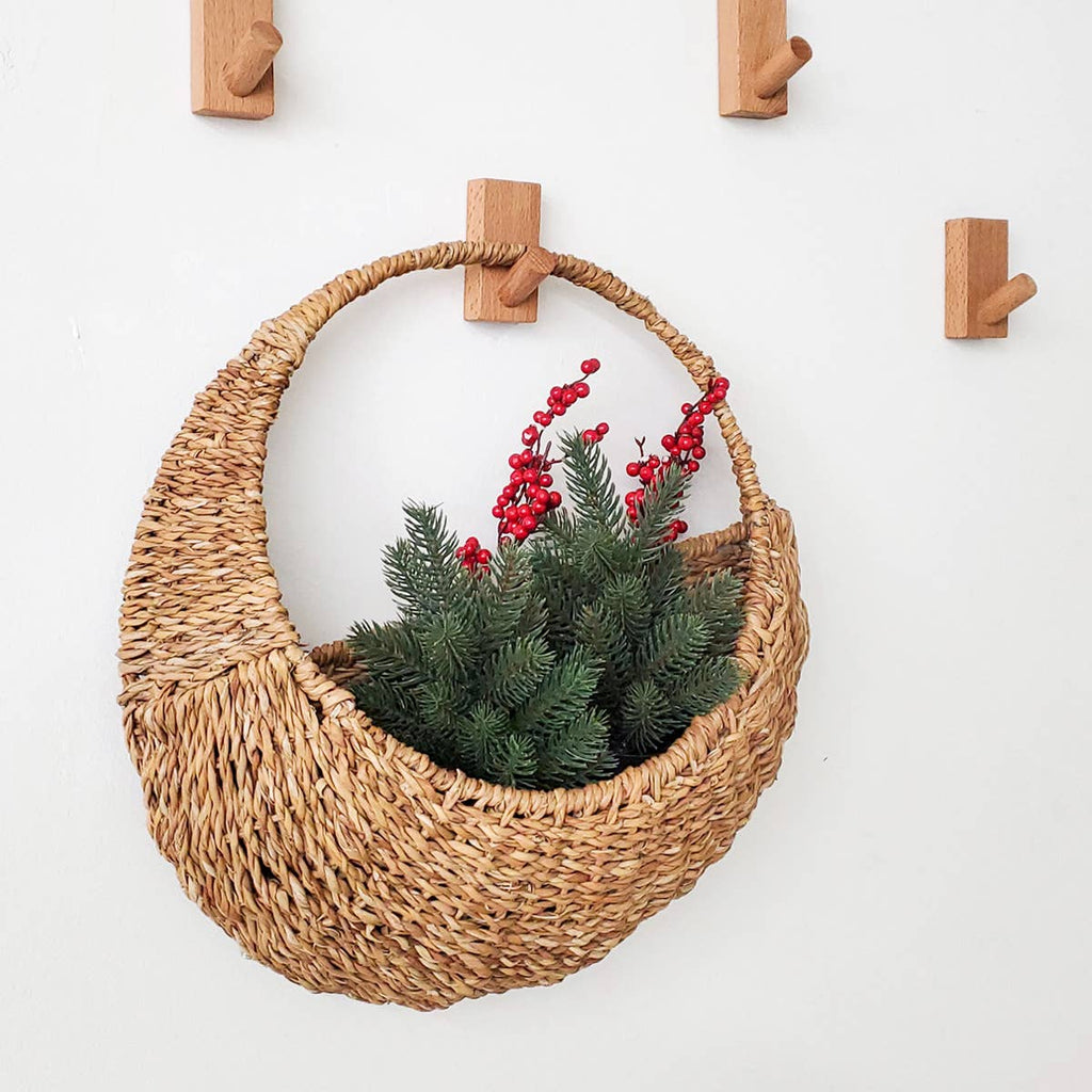 Handwoven Wicker Hanging Basket • Savar Wall Hanging Basket