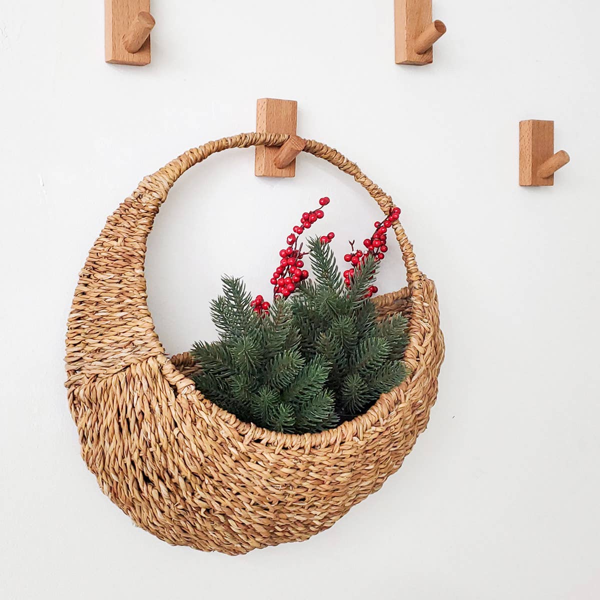 Handwoven Wicker Hanging Basket • Savar Wall Hanging Basket