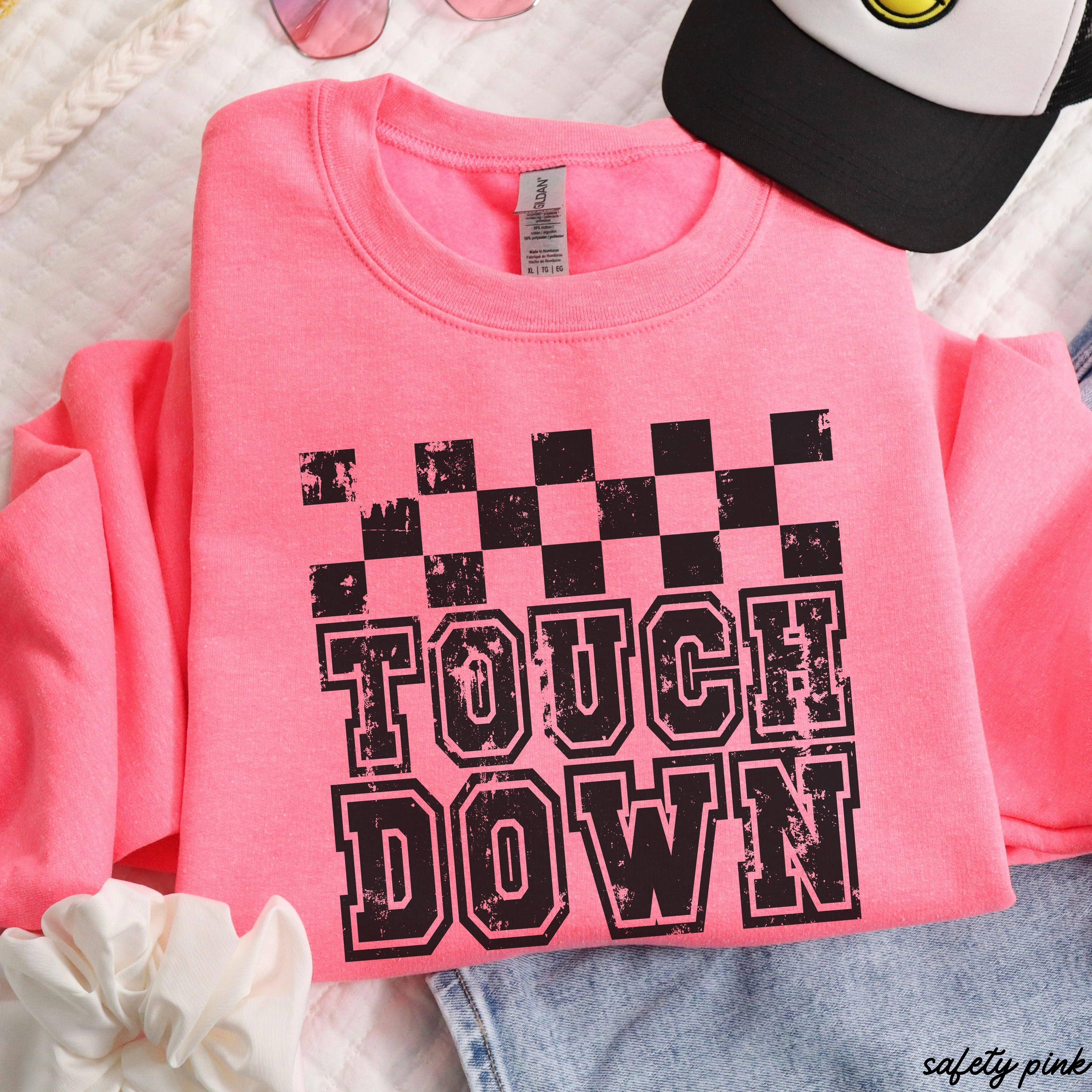 Touch Down Football Checkered Sweatshirt