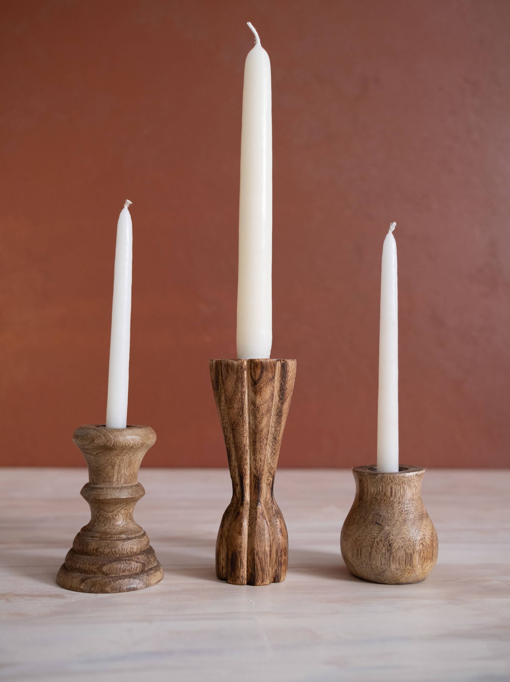 Dual Skinny & Standard Taper Candle Holders. Set of 3