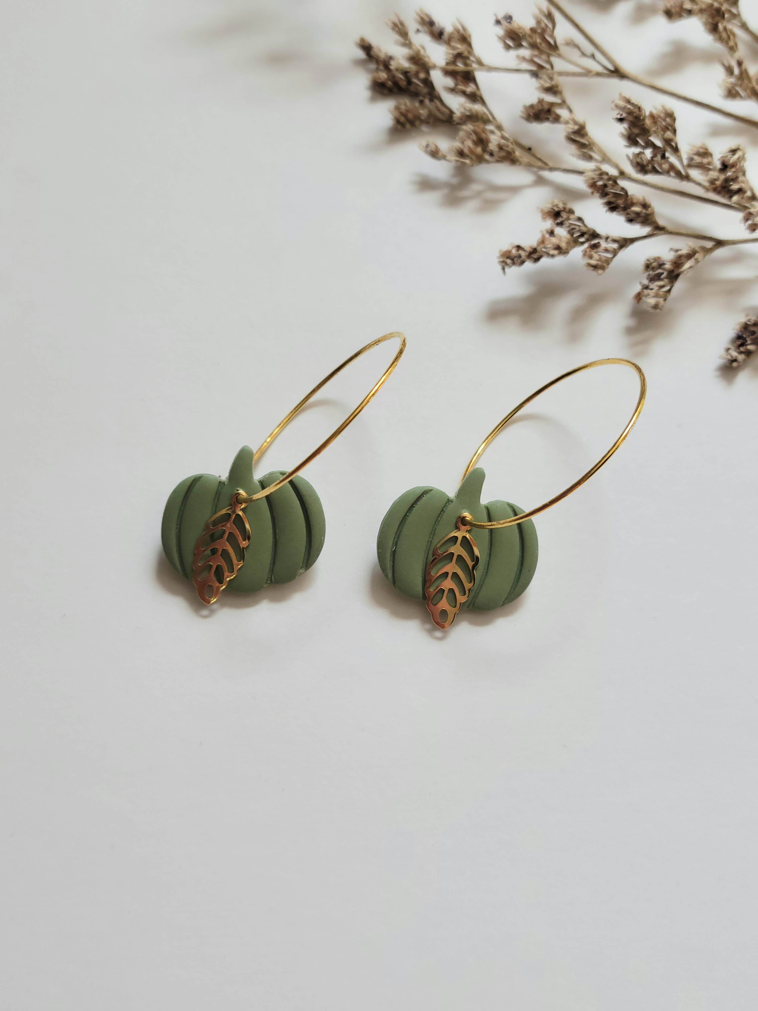 The Pumpkin Hoops - Fall Polymer Clay Earrings