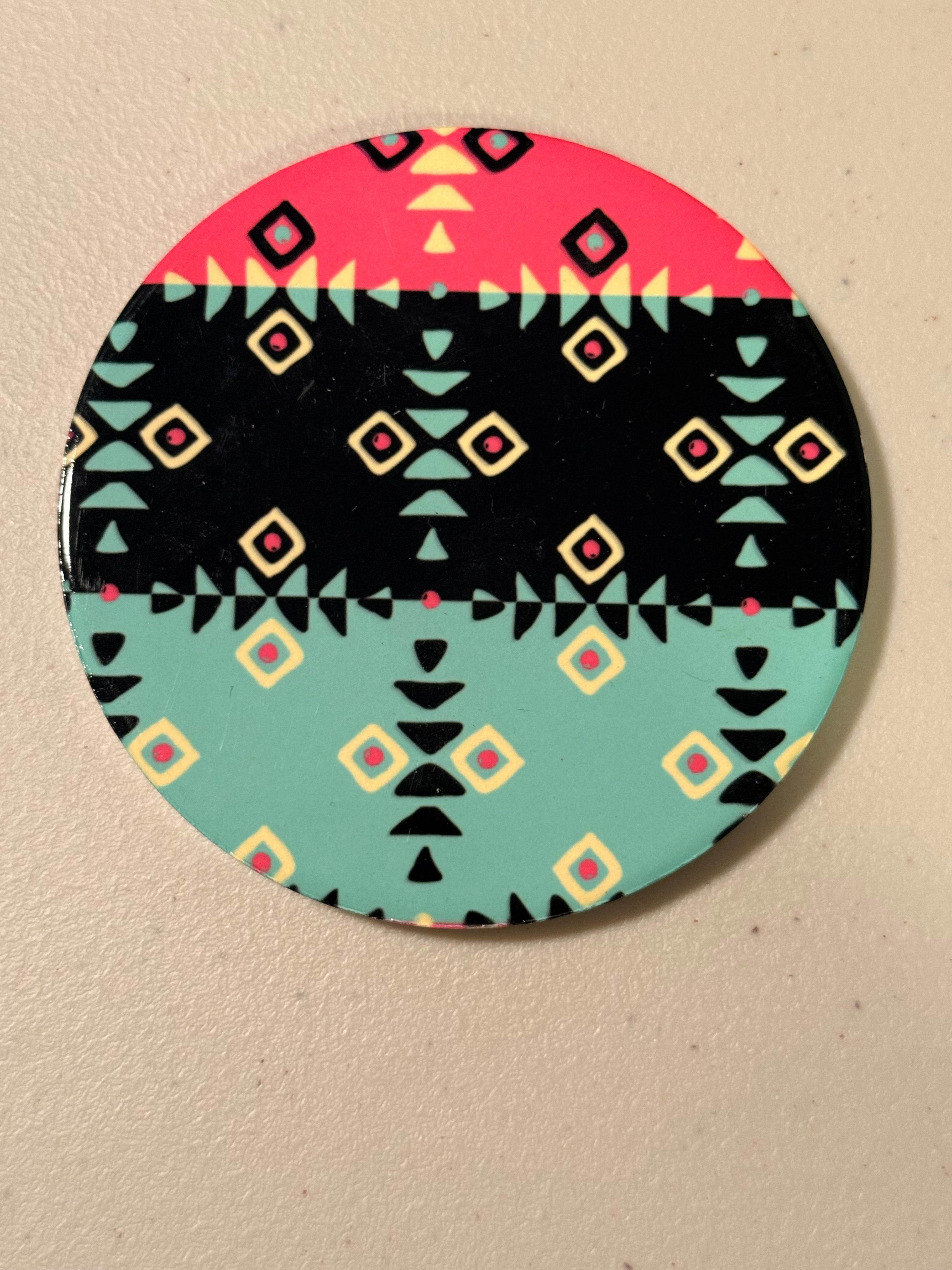 Neon Aztec Ceramic Coasters