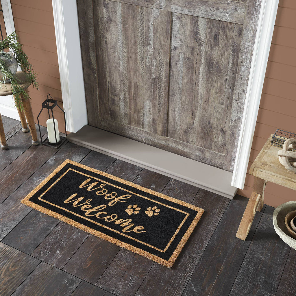 Woof Welcome Coir Rug 17x36