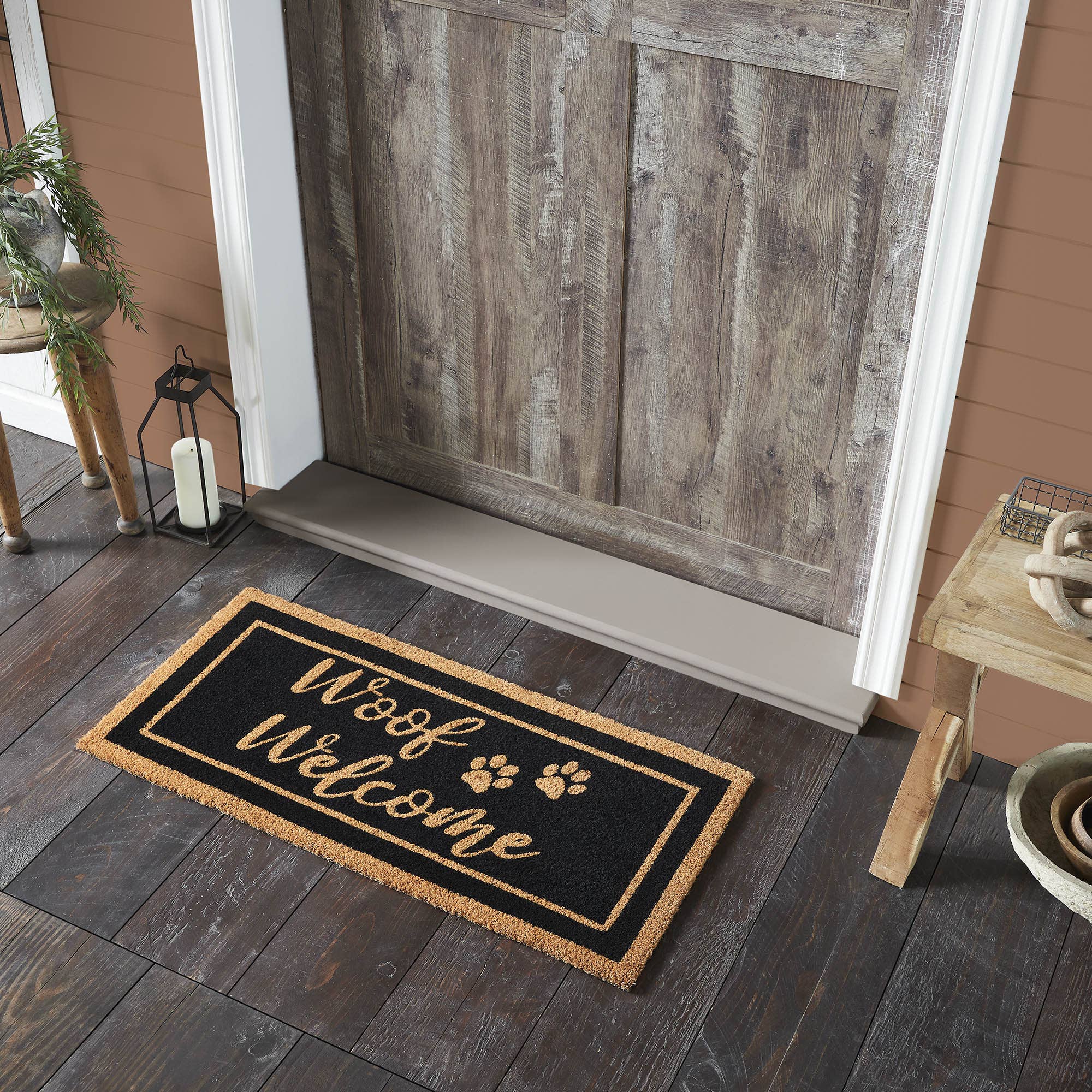 Woof Welcome Coir Rug 17x36