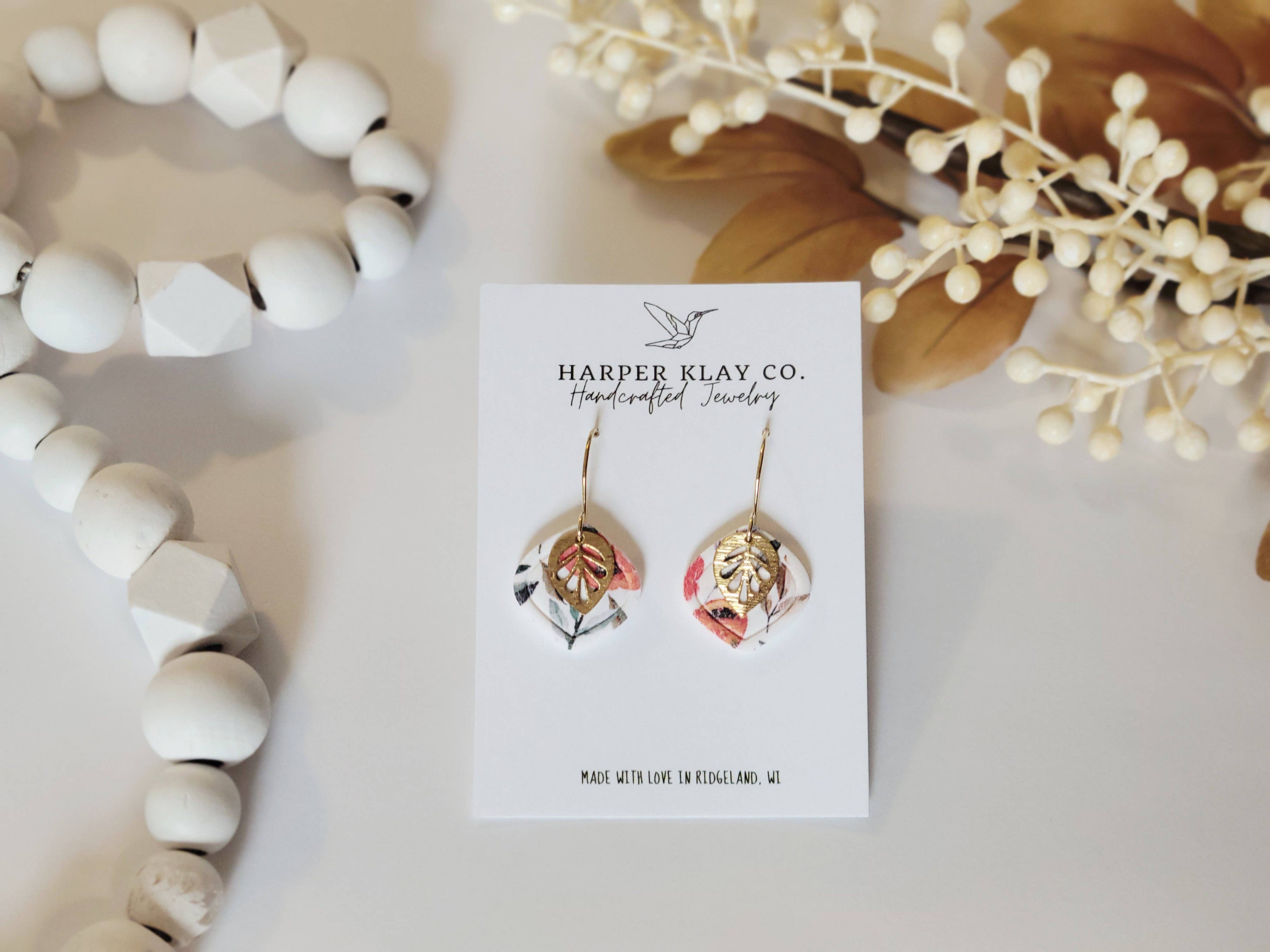 The Floral Leaf Set- Polymer Clay Earrings