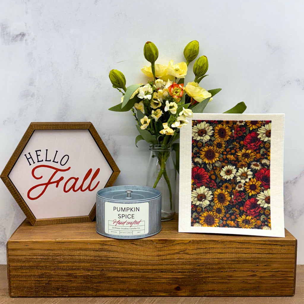 Fall Harvest Flower Garden Swedish Dishcloths Fall Kitchen