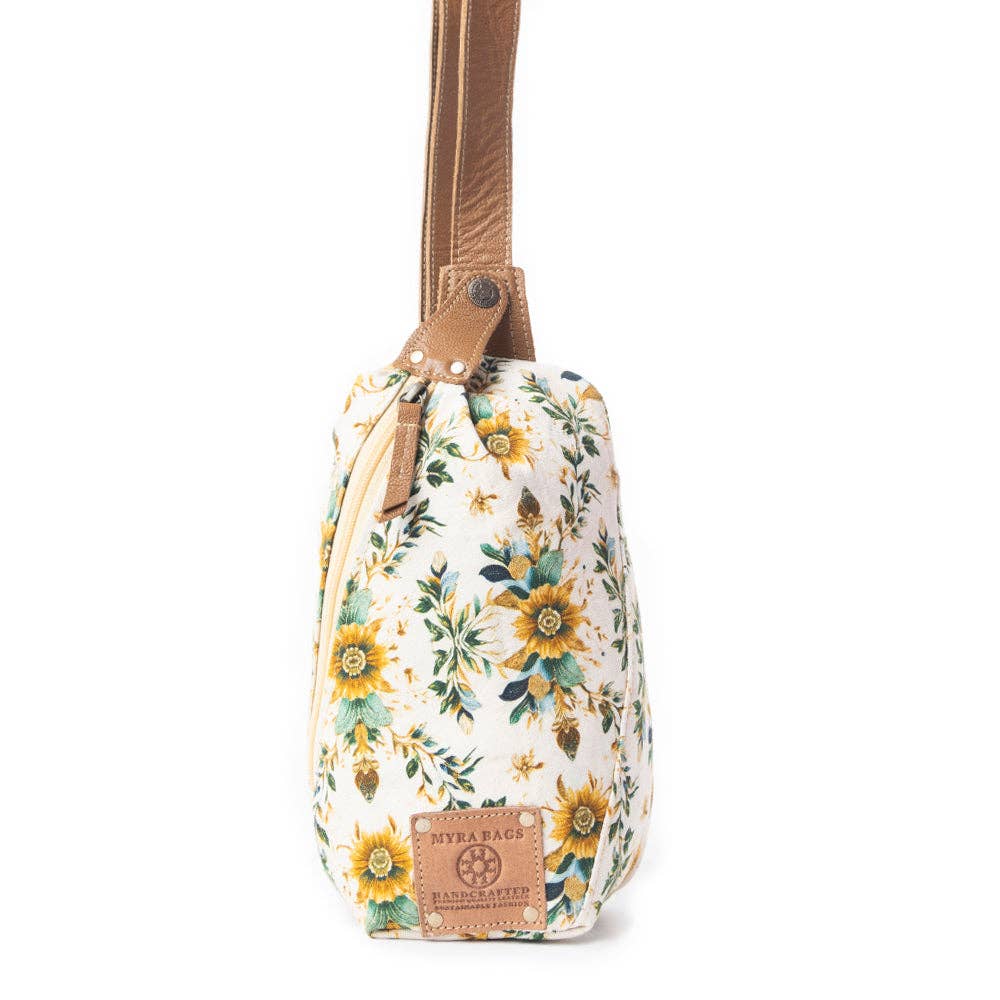 Oasis Blooms Fanny Pack In Brown & White Myra Bag