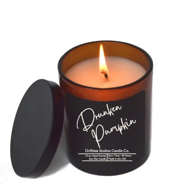 Drunken Pumpkin Soy Wax Glass Candles - Fall Decor