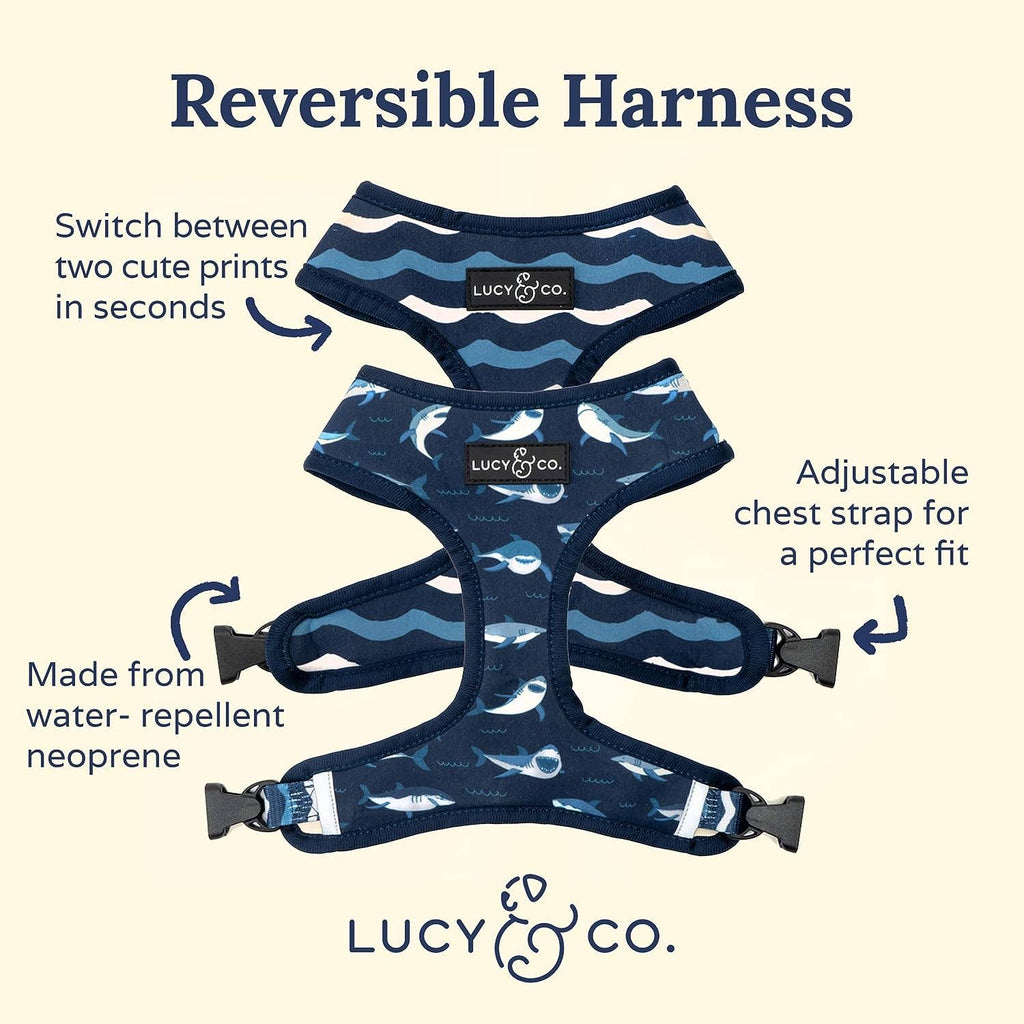 Shark Attack Reversible Dog Harness