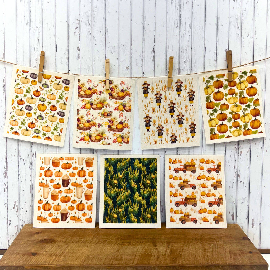 Pumpkin Spice Latte Swedish Dishcloths