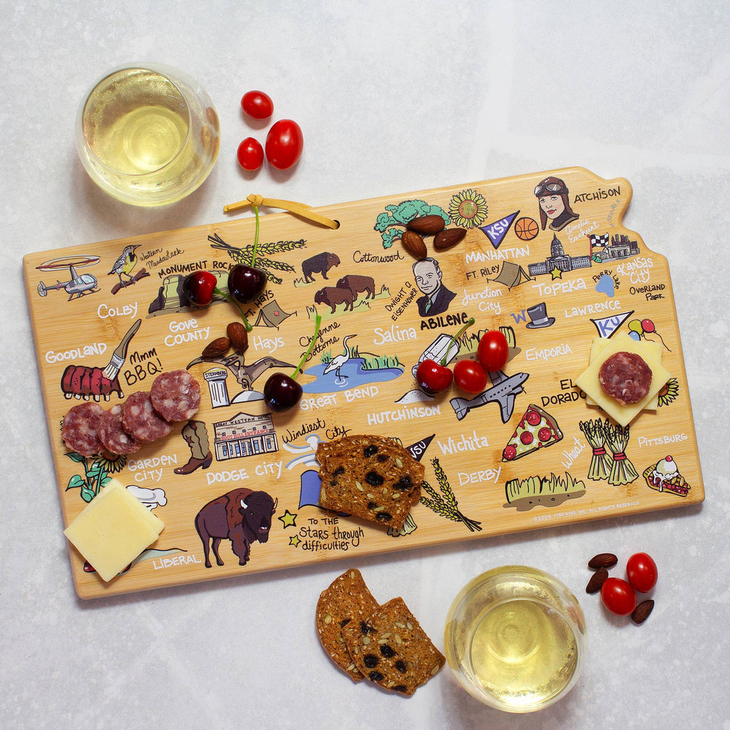 Kansas Cutting Board with Artwork by Fish Kiss™