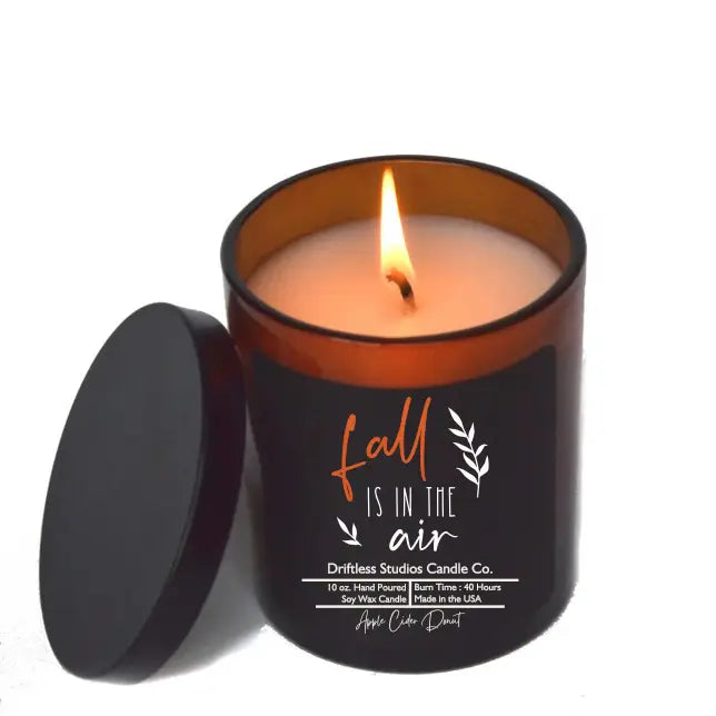 Fall is in the Air - Apple Cider Donut Soy Wax Glass Candles - Fall Decor
