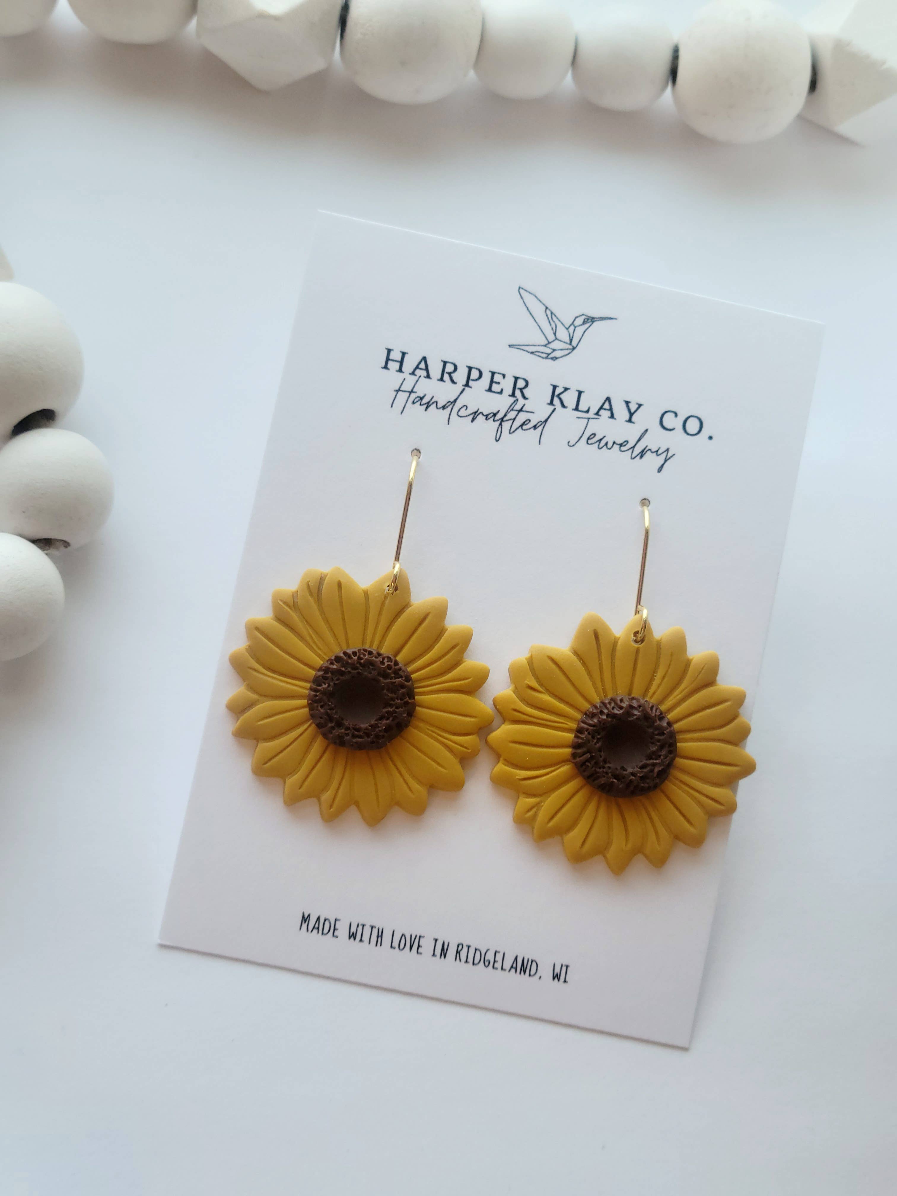 The Sunflower Dangles- Polymer Clay Earrings