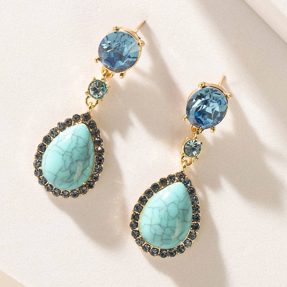Prairie Sunstar Earrings In Sky blue Myra Bag