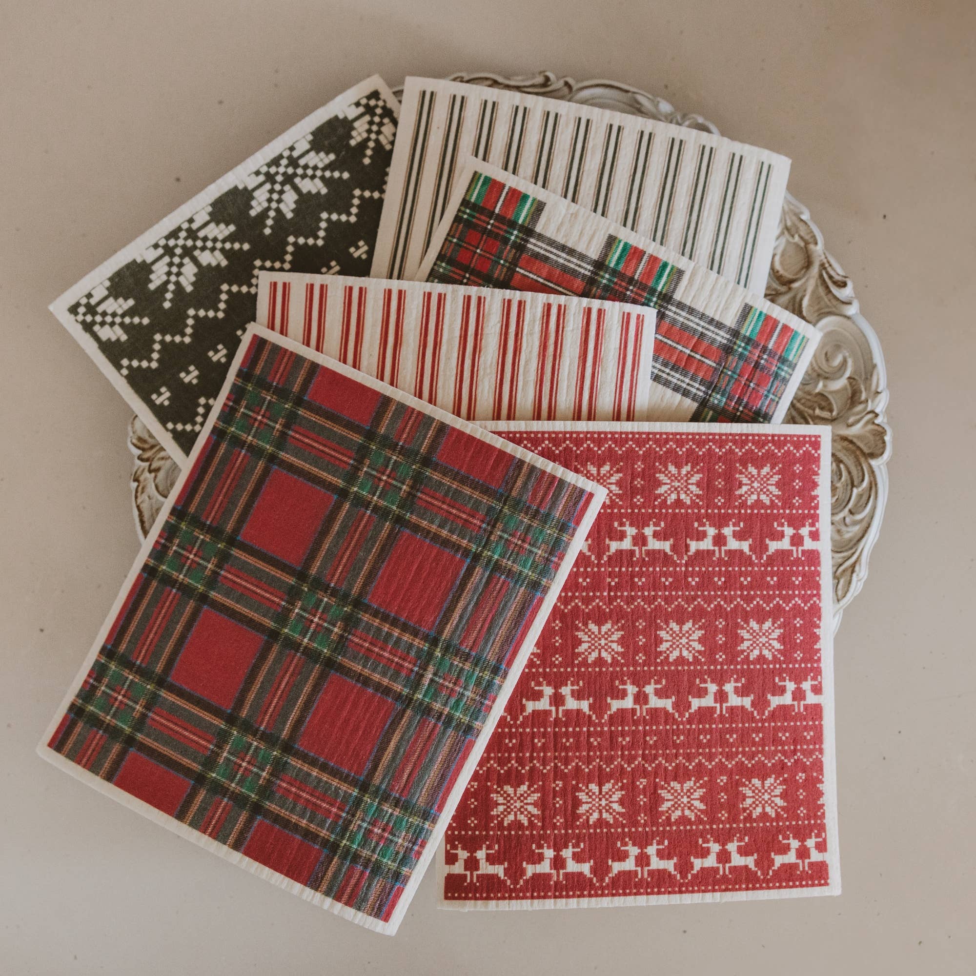 *NEW* Holiday Pattern Swedish Dishcloths, Set of 6
