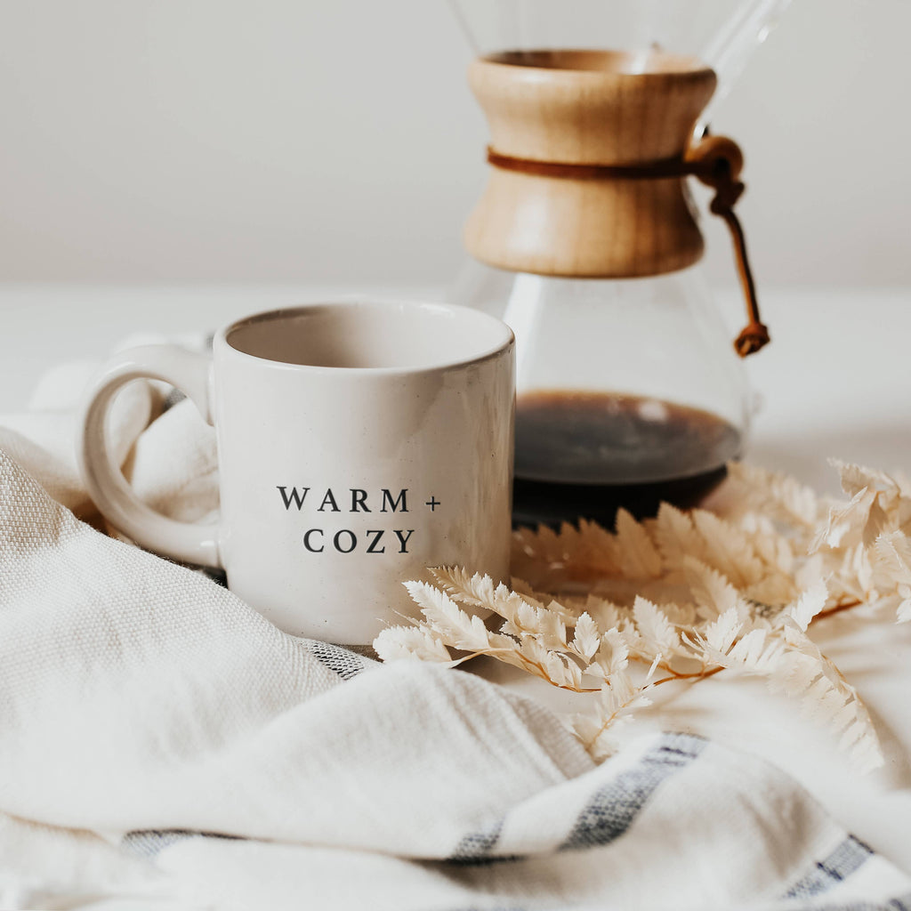 Warm & Cozy Stoneware Coffee Mug - Fall Decor & Gifts