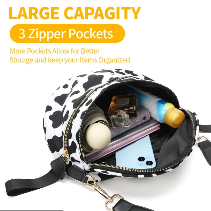 Nylon Waterproof Multi-Compartment Crossbody Bag