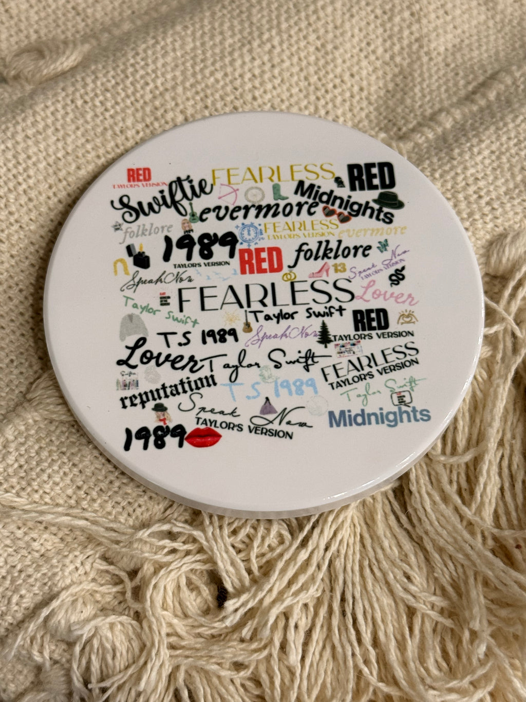Eras Album Titles TS Ceramic Coaster