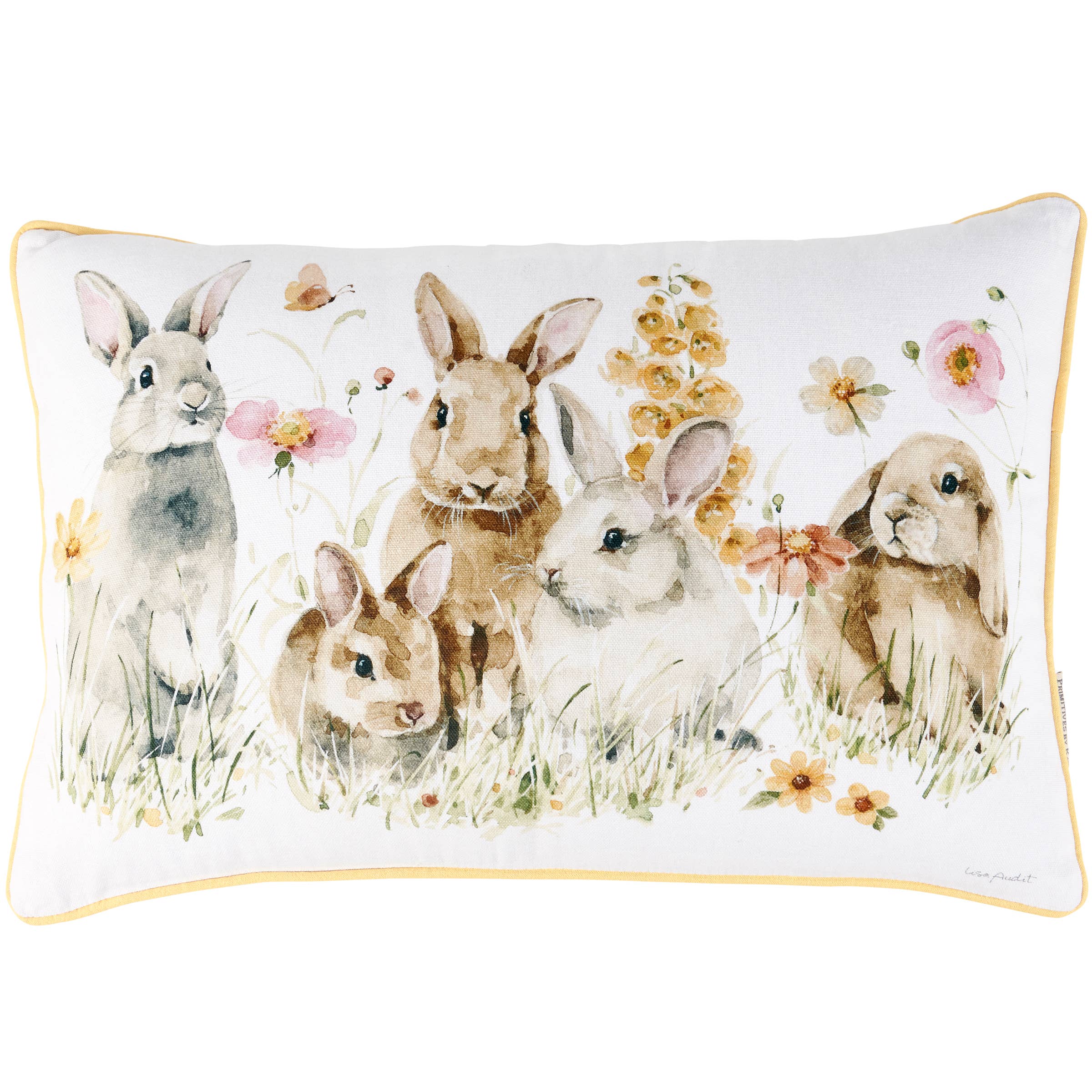 Flower Bunnies Pillow Was $36.00