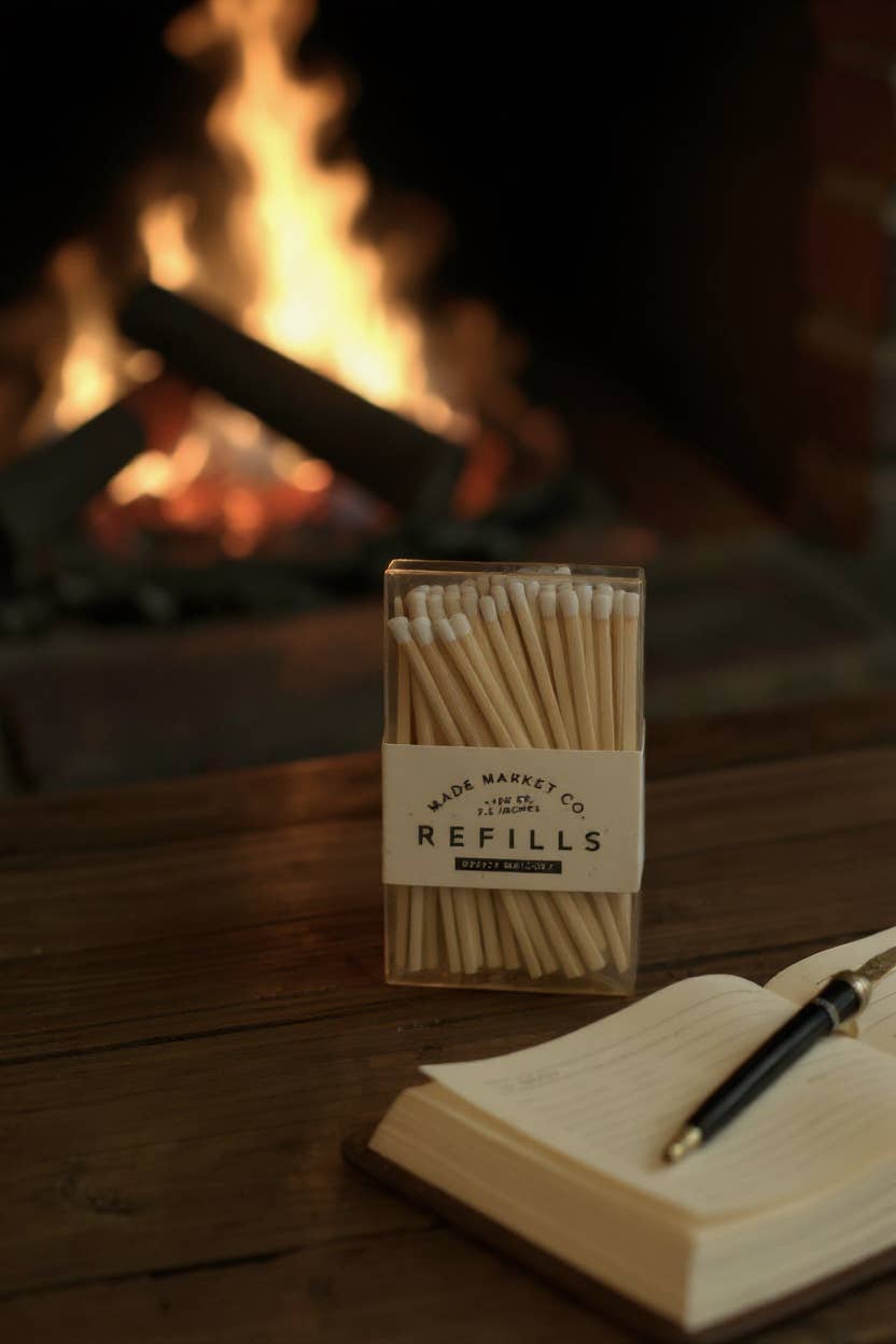 Refills of Wooden Safety Matches Cottage Style - ALL COLORS