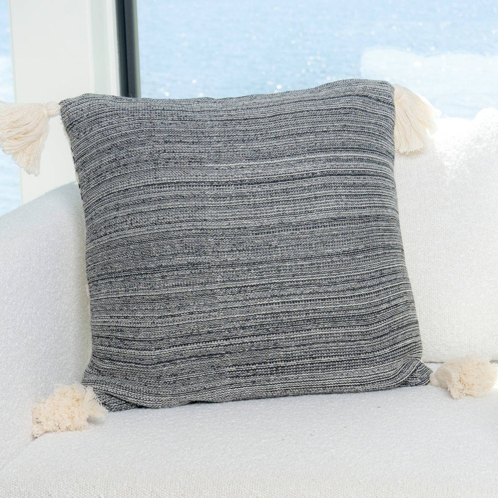 Necalli 18X18" Reversible Striped Cotton Throw Pillow
