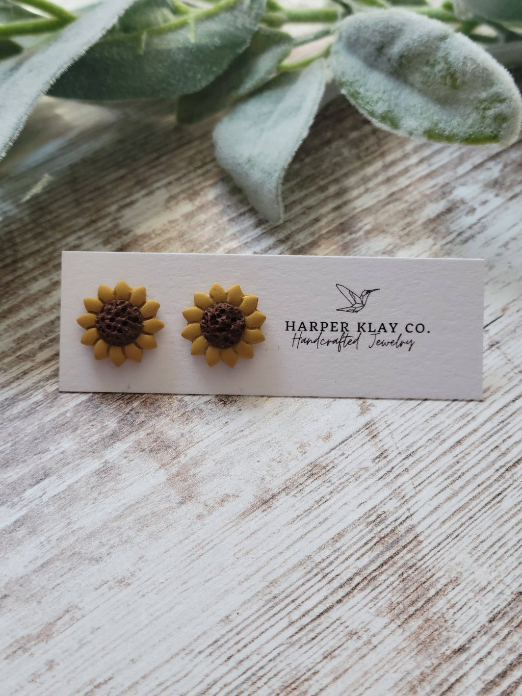 The Sunflower Clay Stud Earrings