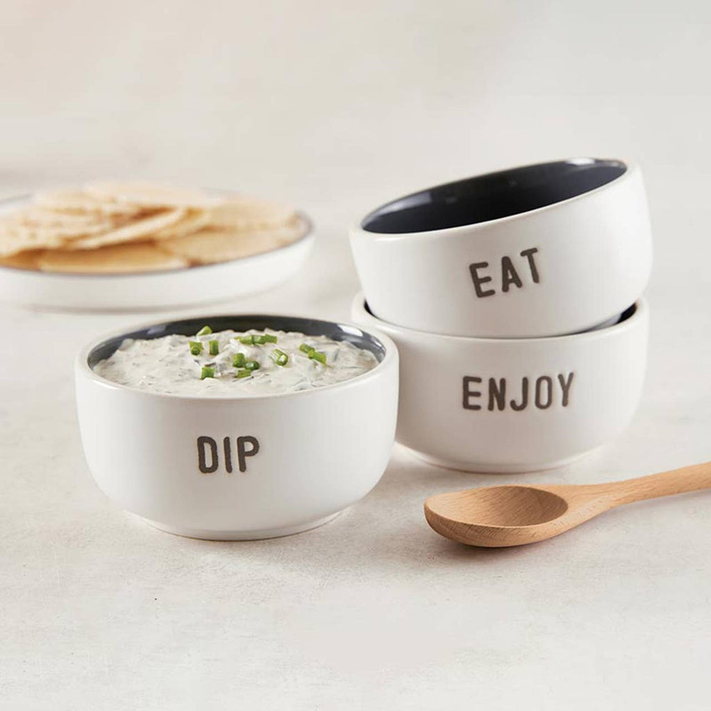 Eat Dip Enjoy Ceramic Dip Bowl Set - Face to Face