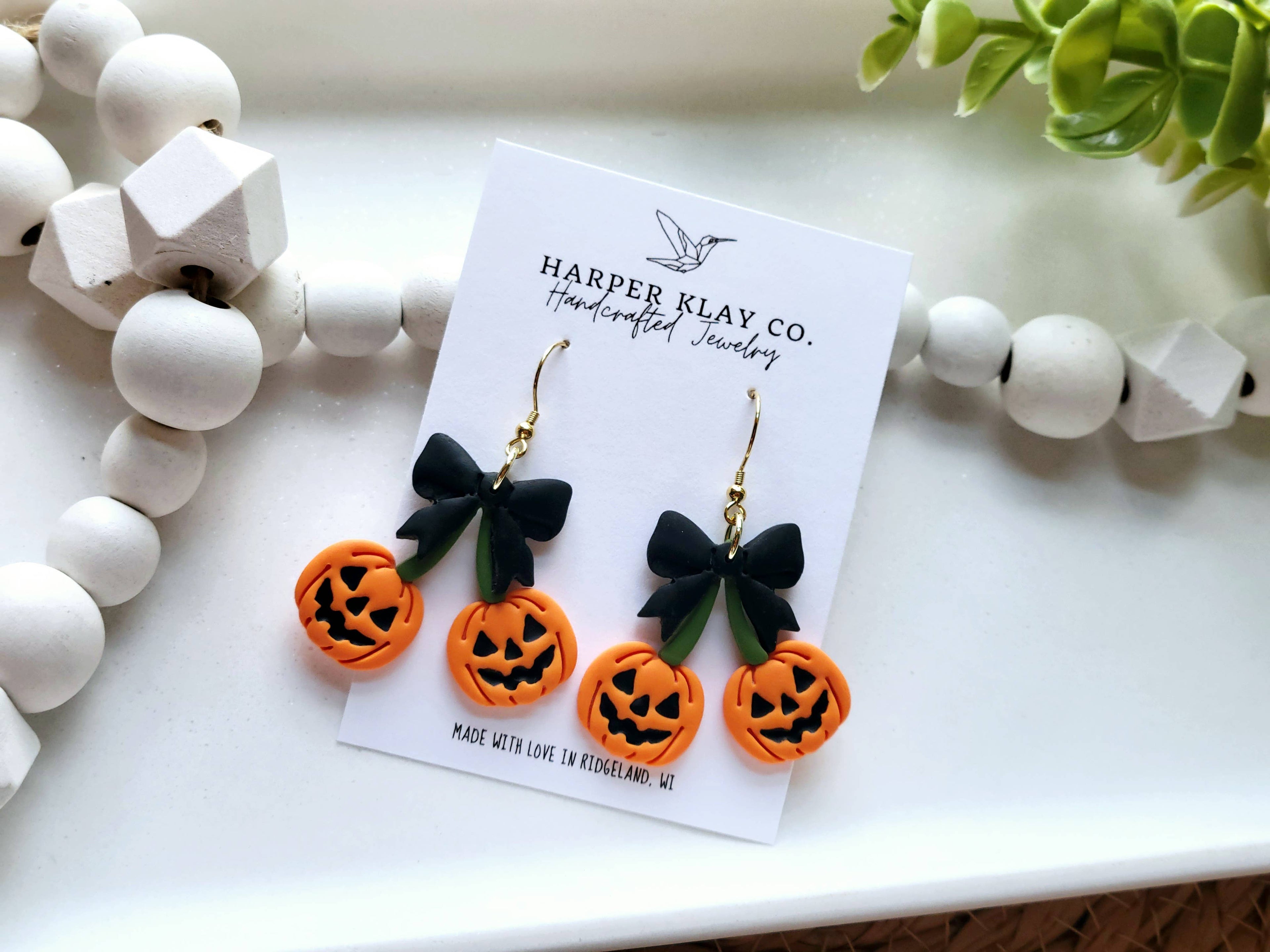 The Pumpkin Cherry Set- Polymer Clay Dangle Earrings