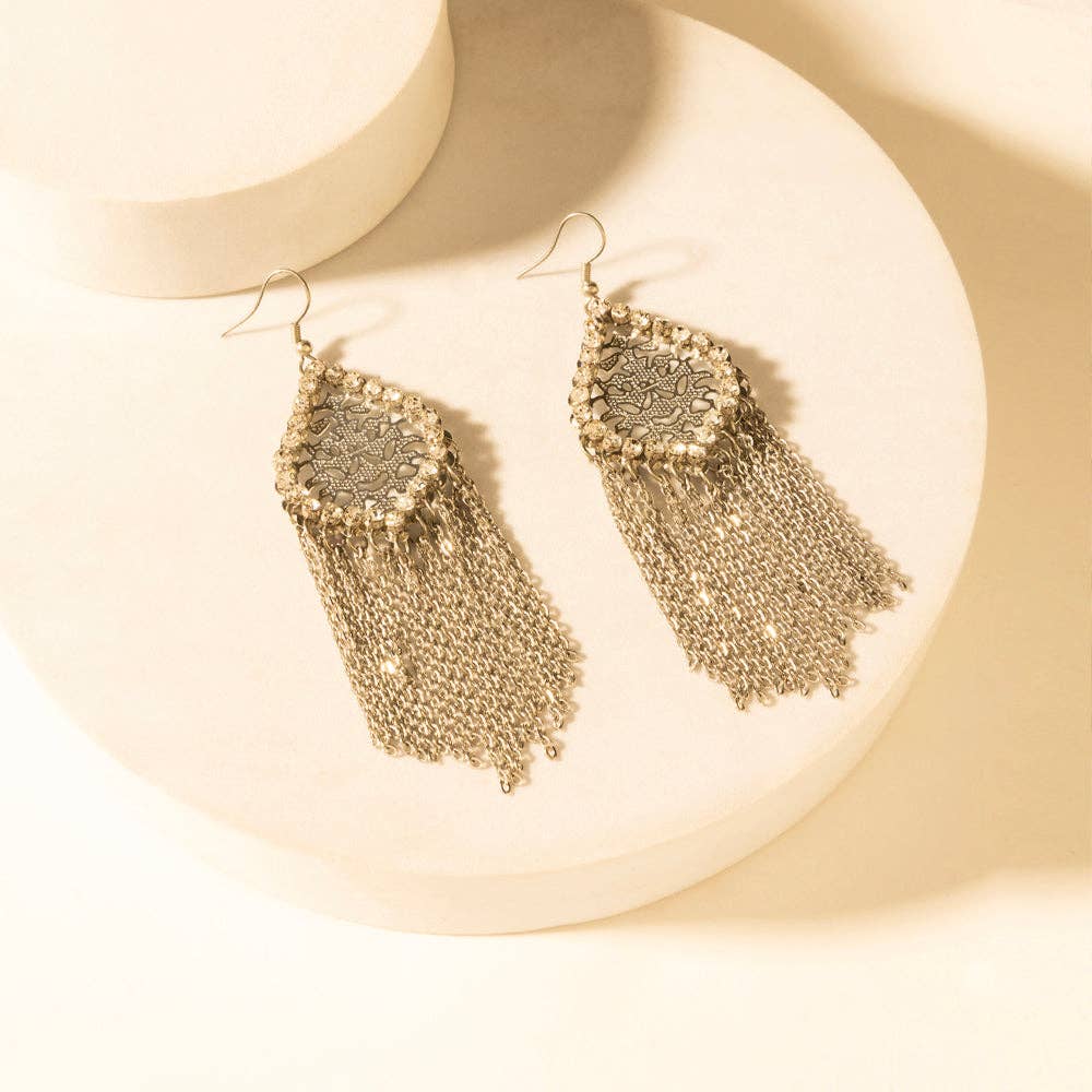 Stormtrail Fringe Earrings in Antique Frost Myra Bag