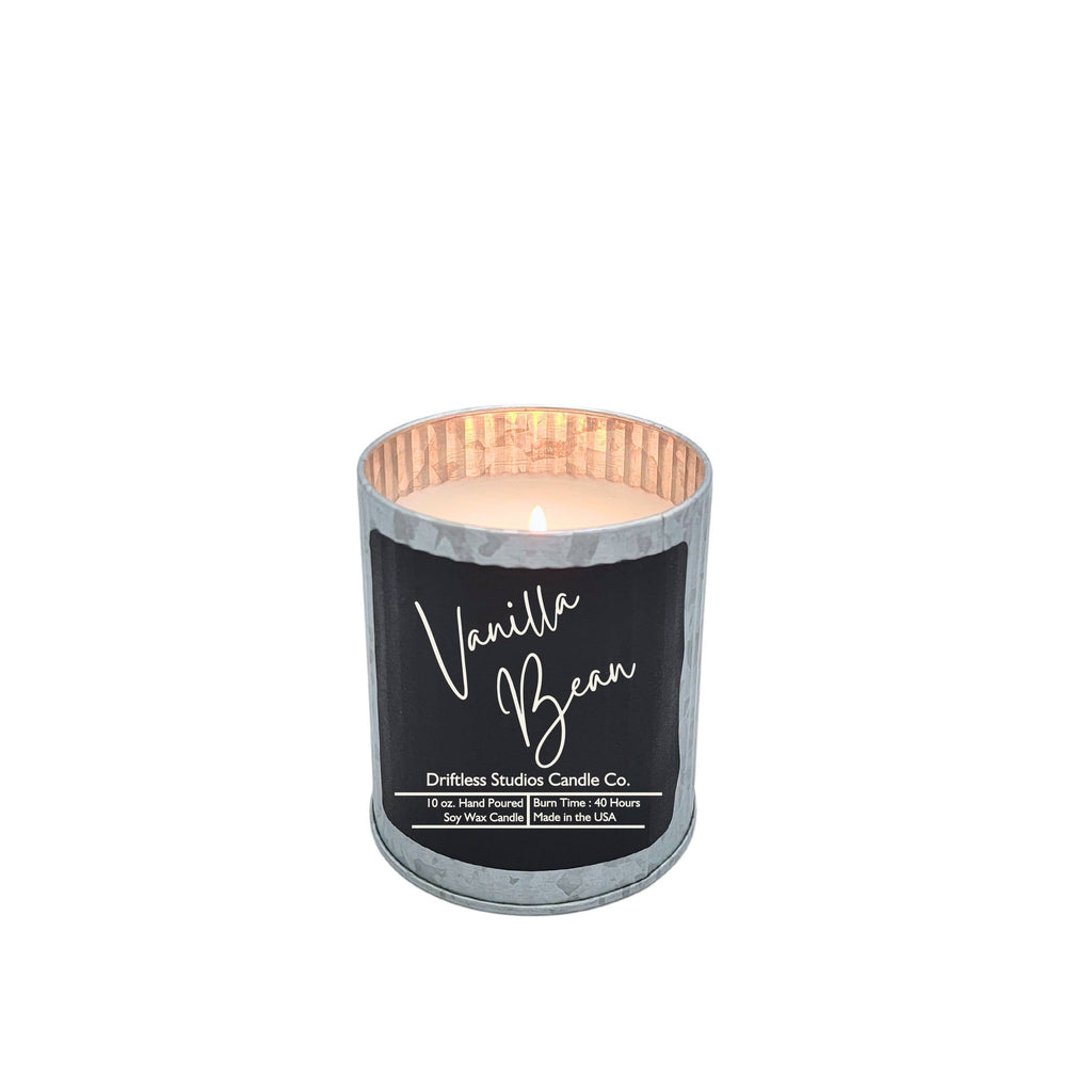 Vanilla Bean Scented Rustic Farmhouse Candles - Vintage Tin