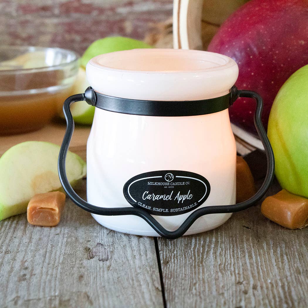 5 oz Cream Jar Candle: Caramel Apple