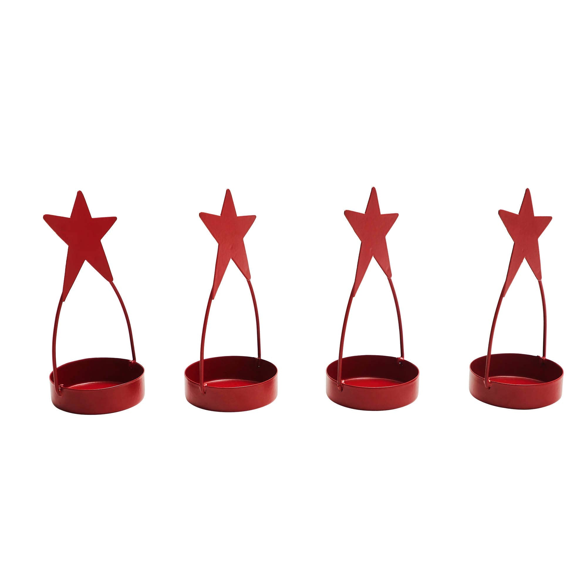 Star Tealight Holder Barn Red 4x1.75x1.75