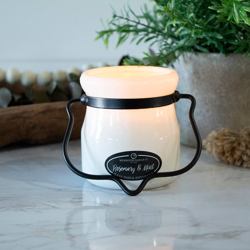 5 oz Cream Jar Candle: Rosemary & Mint