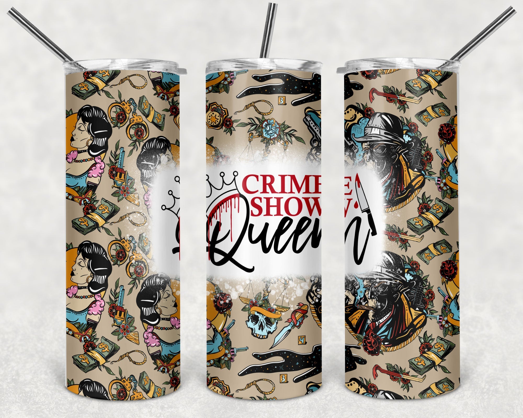 Crime Show Queen 20oz Skinny Tumbler
