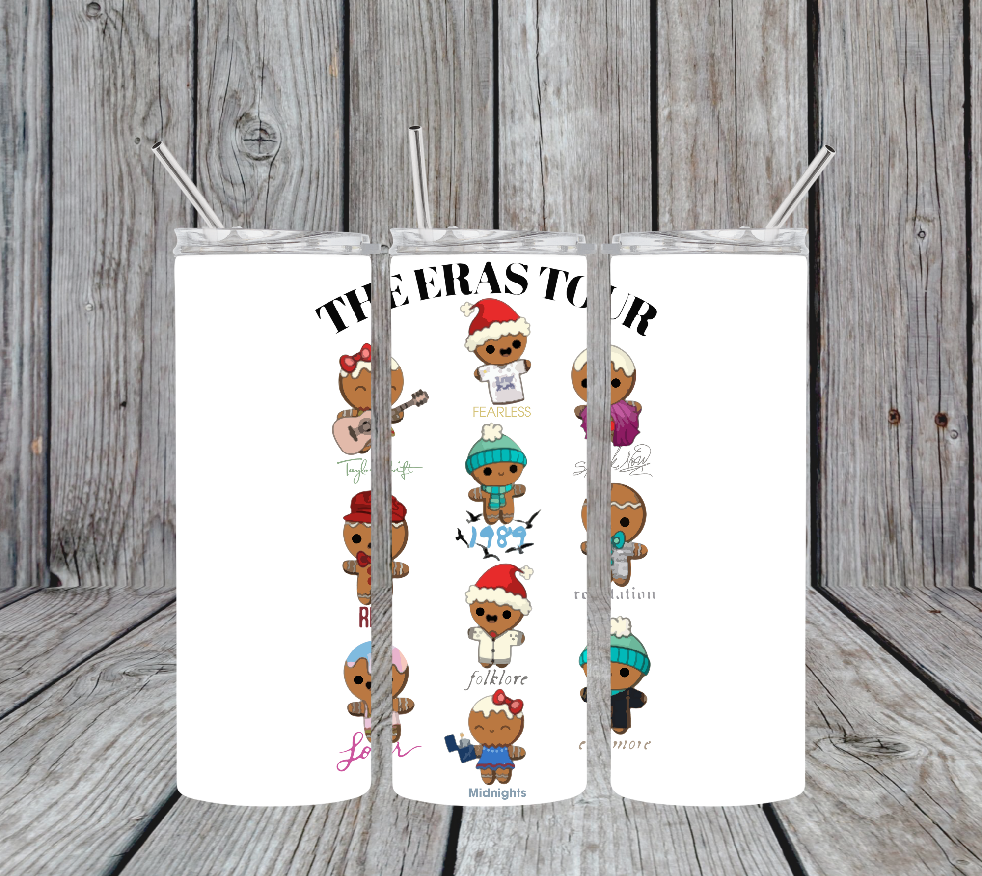 The Eras Tour Gingerbread Men 20oz Skinny Tumbler