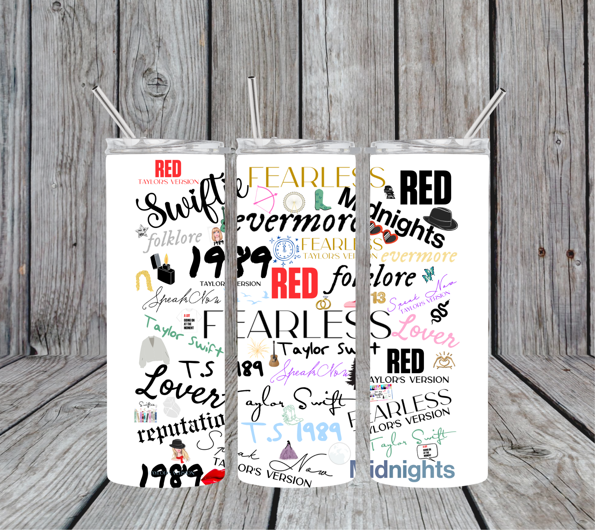 Taylor Swift Word Collage 20oz Skinny Tumbler