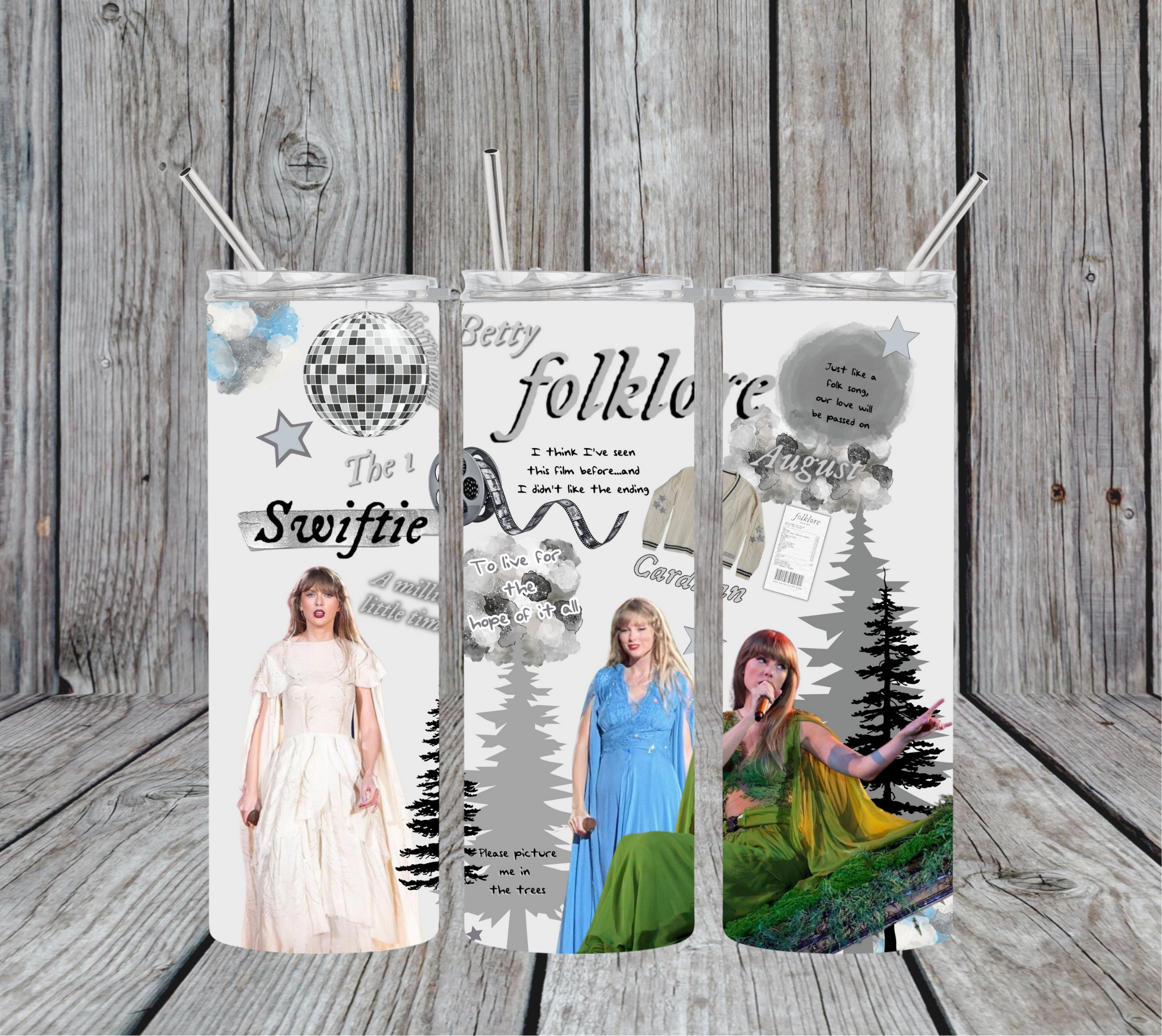 Folklore Taylor Swift 20oz Skinny Tumbler