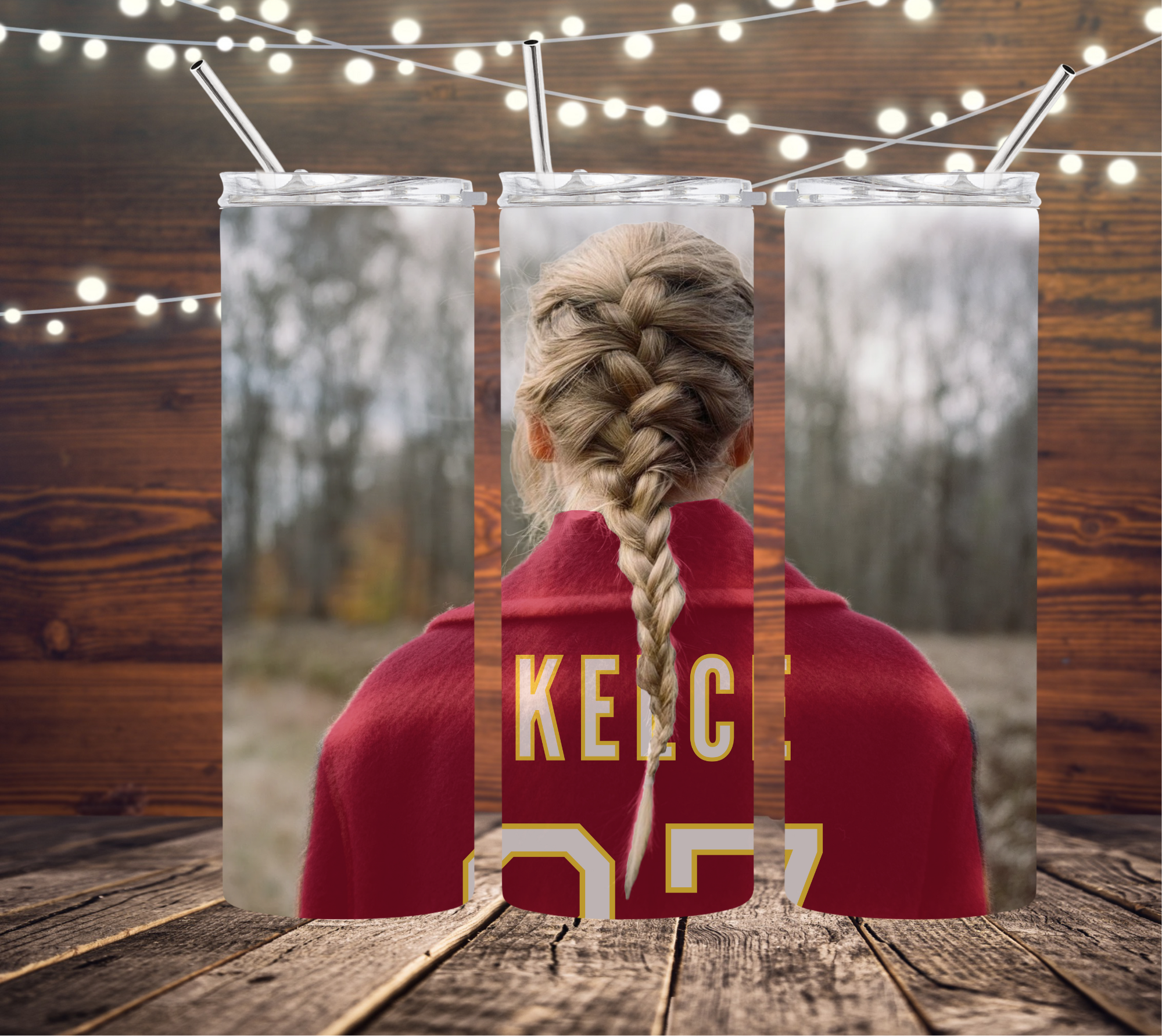 Taylor Swift Evermore Kelce 87 Jacket 20oz Skinny Tumbler