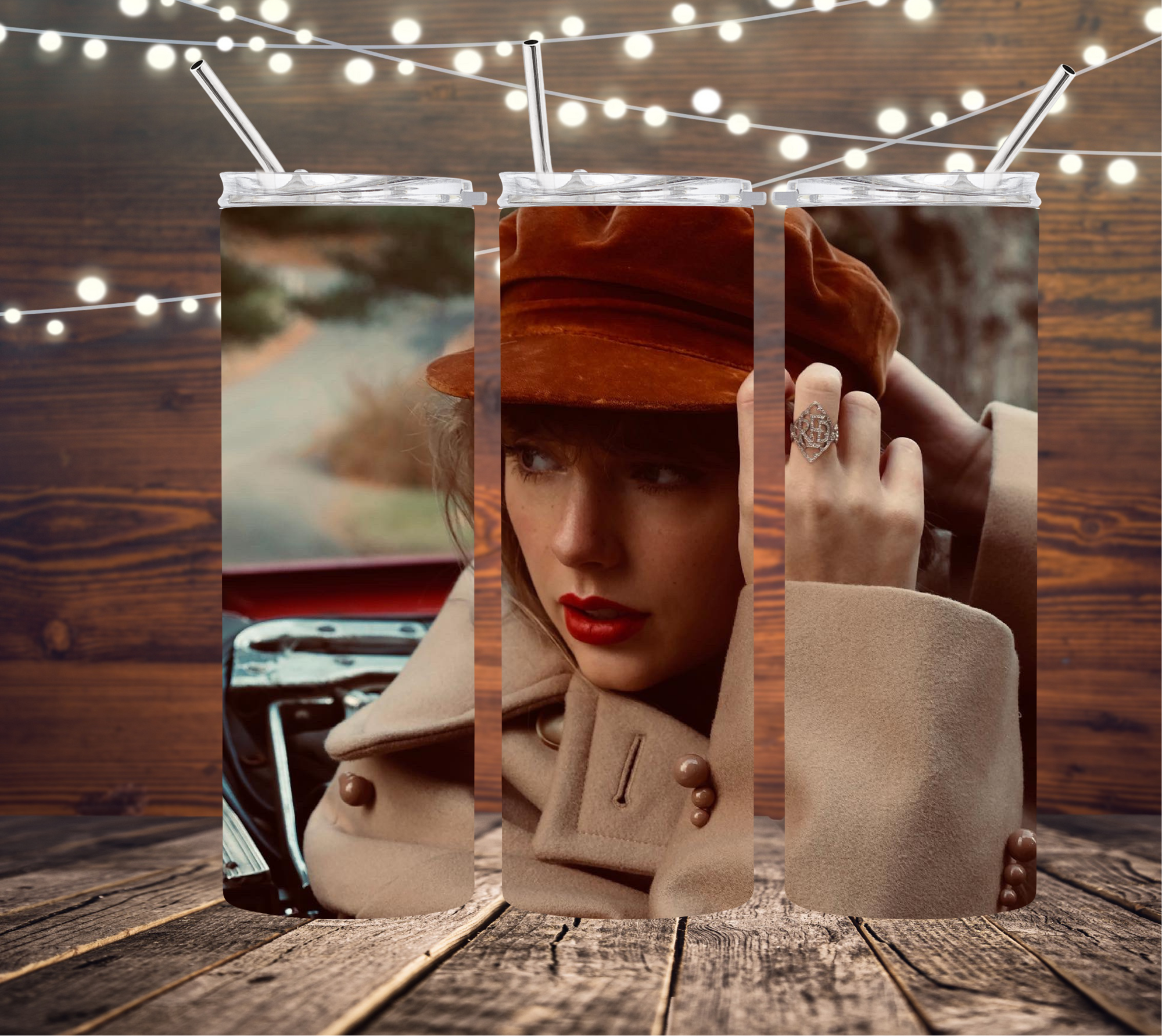 RED Taylor's Version Album Cover Taylor Swift 20oz Skinny Tumbler