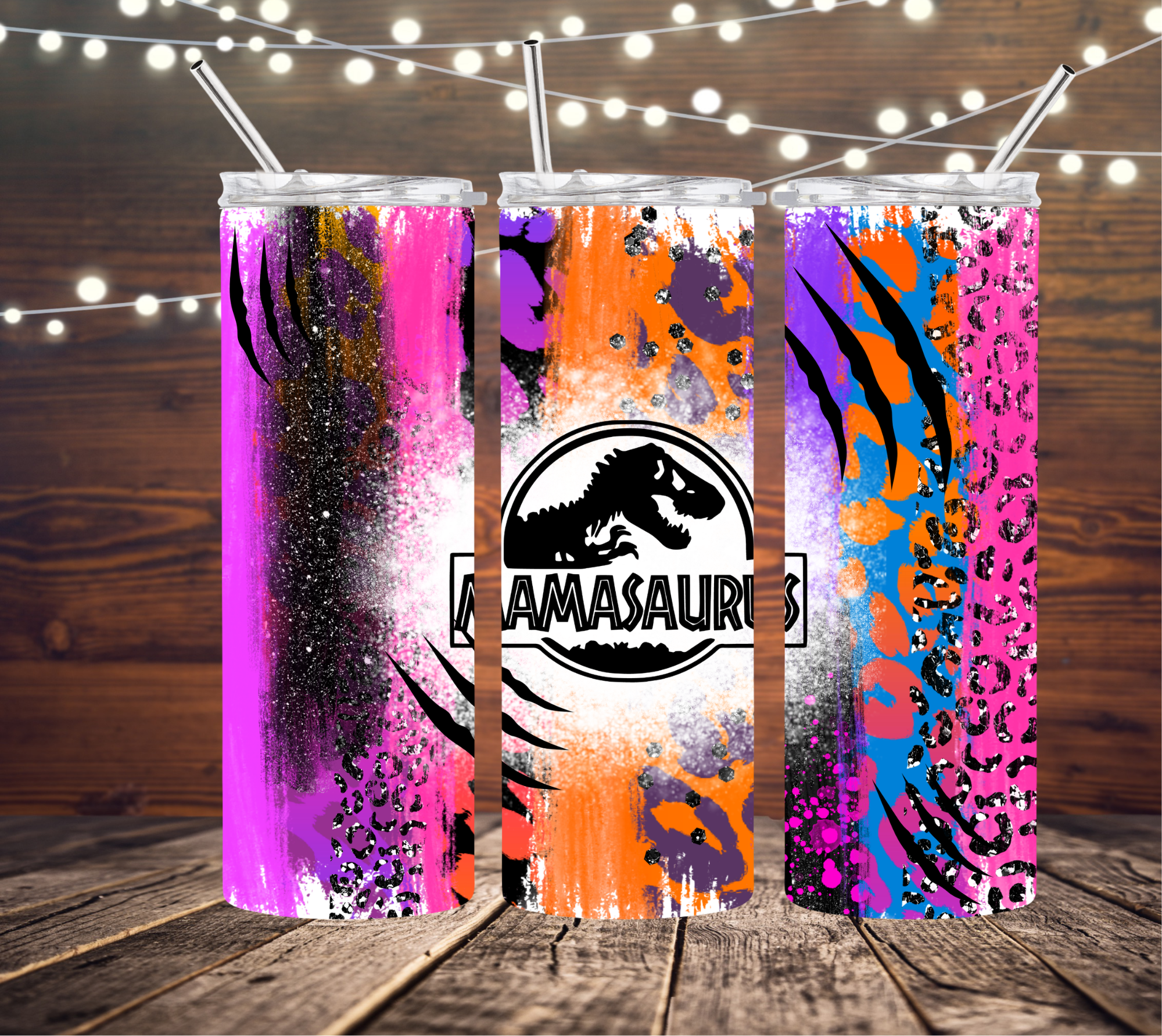 Mamasaurus Dinosaur 20oz Skinny Tumbler