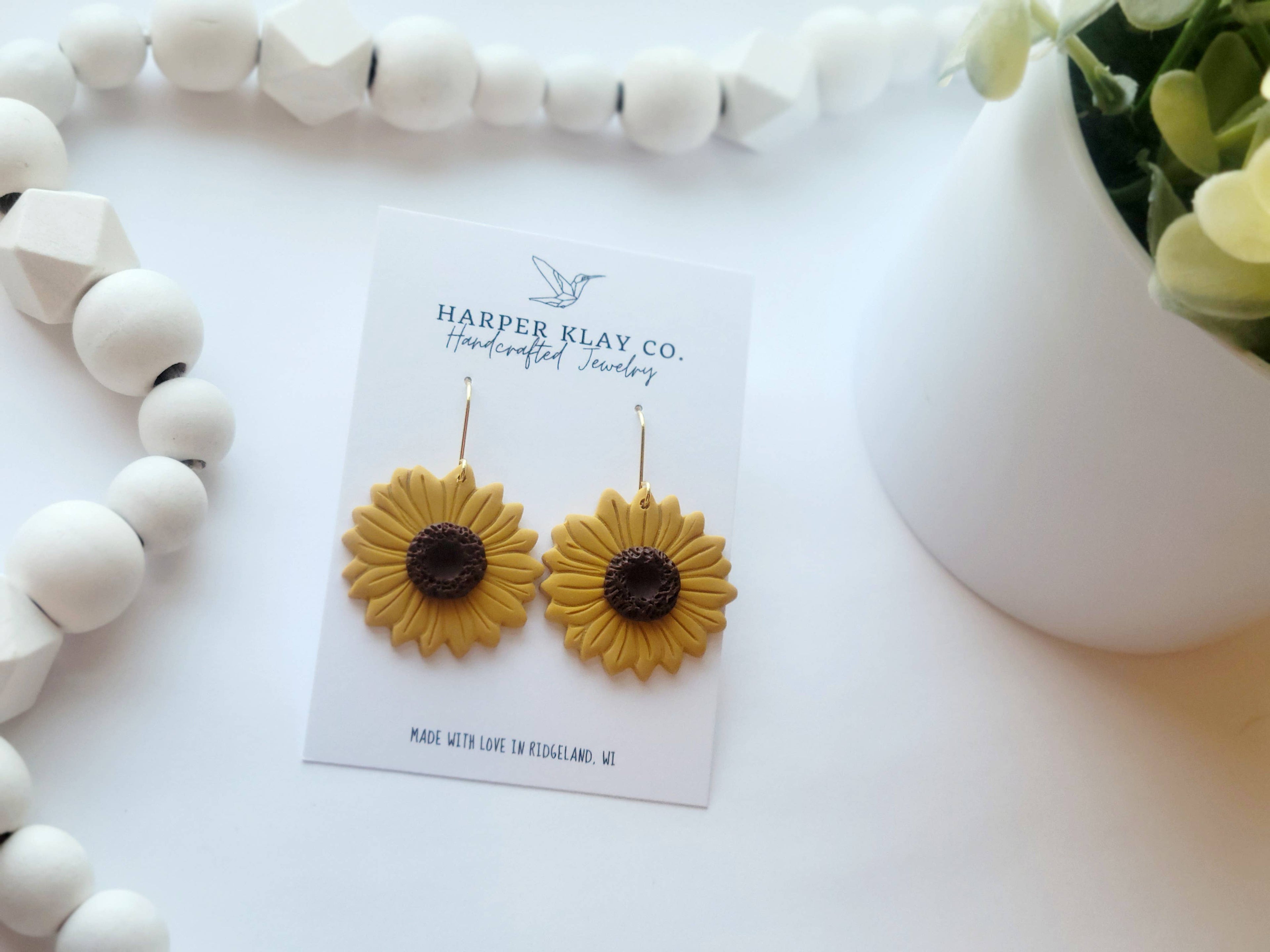 The Sunflower Dangles- Polymer Clay Earrings