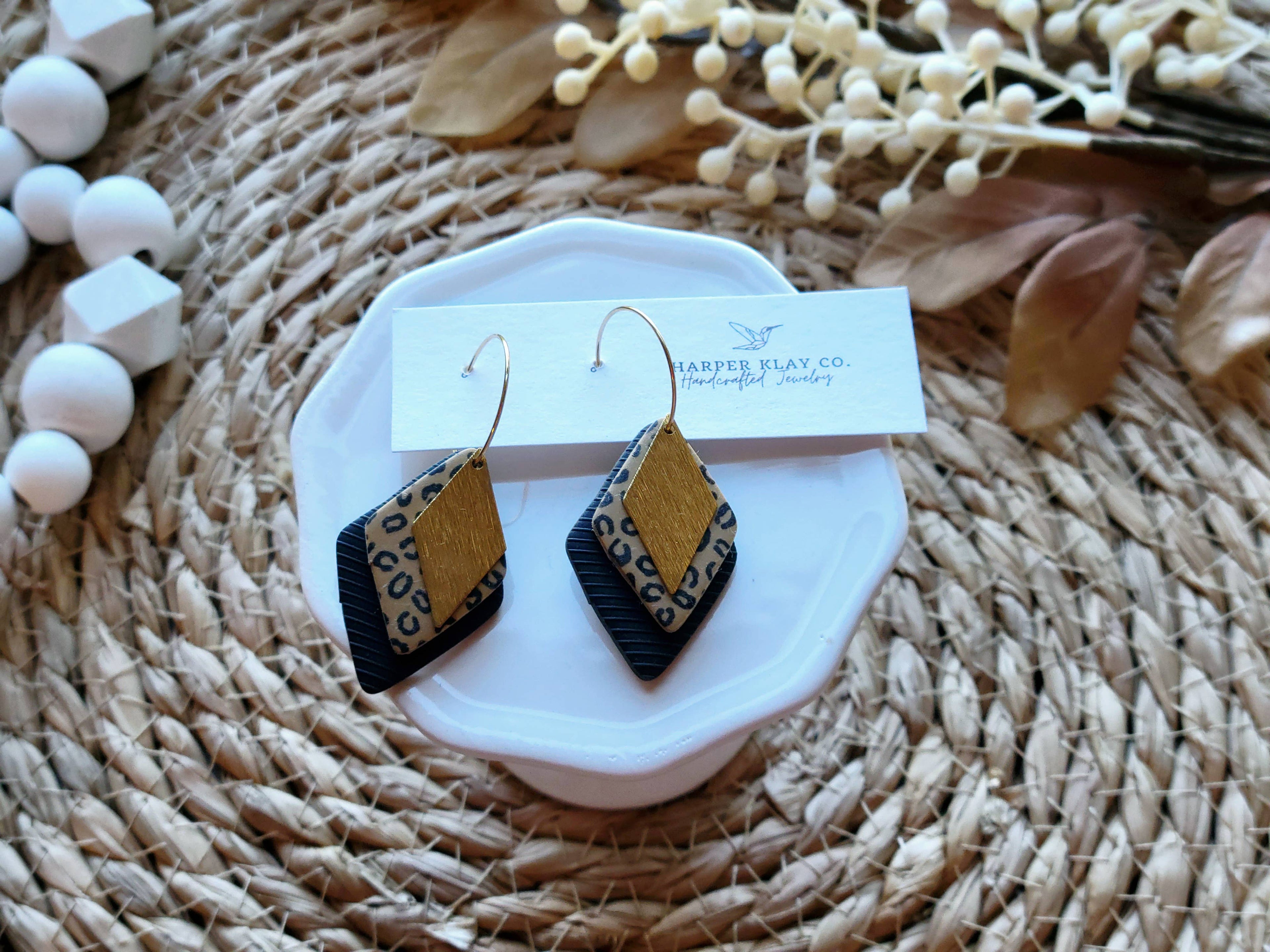 The Leopard Hoops - Polymer Clay Hoop Earrings