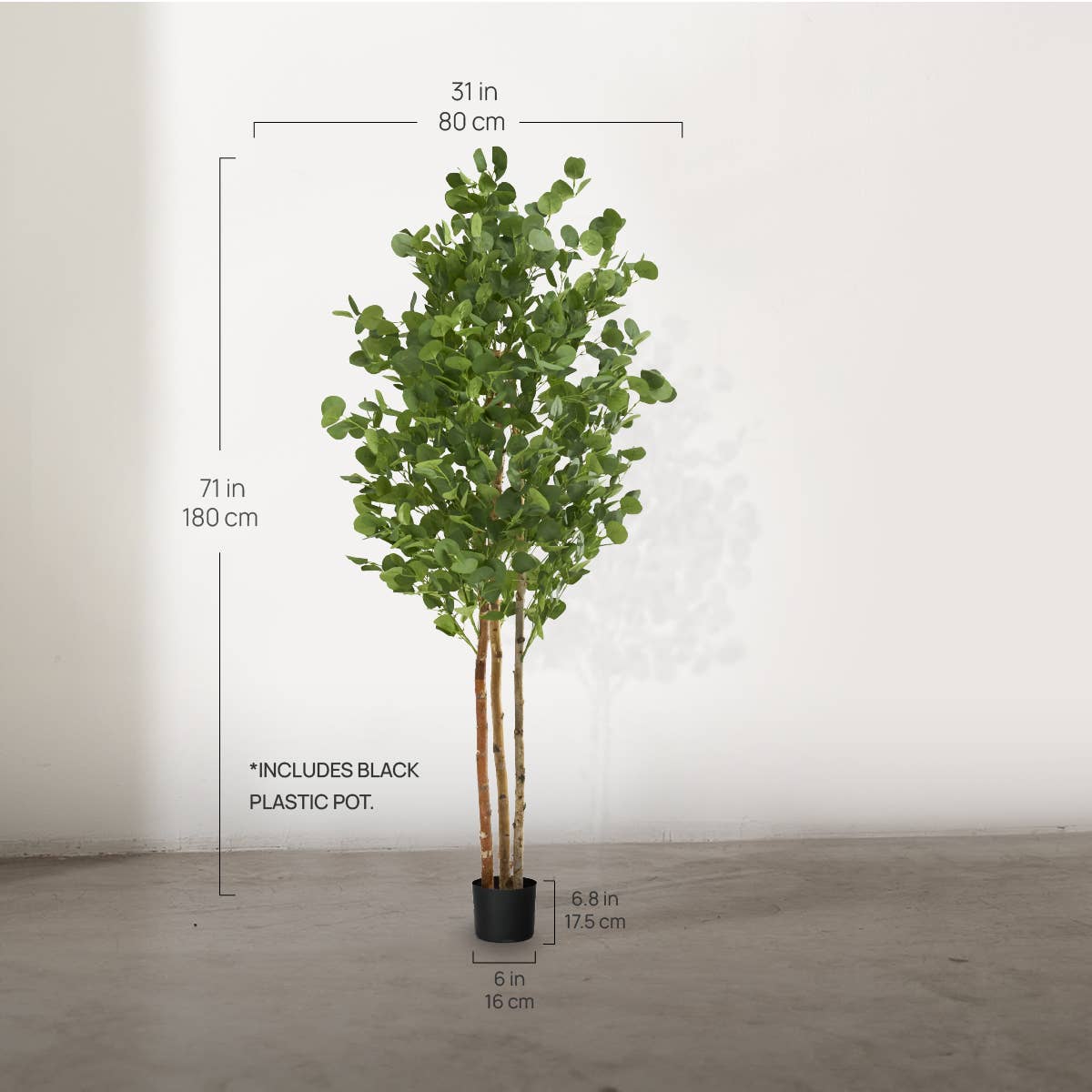 6' Artificial Eucalyptus Tree