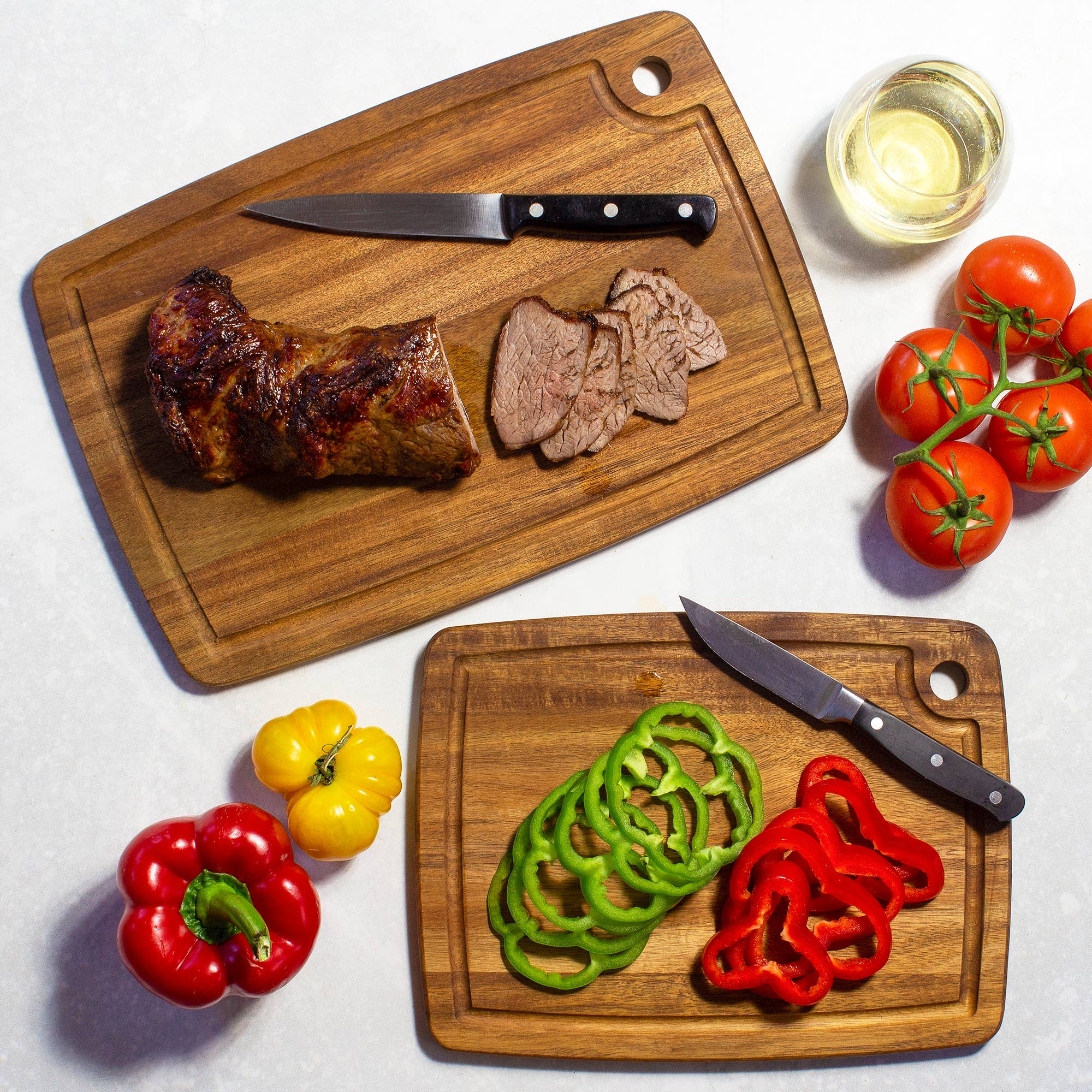 TB Home® 2-Piece Acacia Wood Cutting Board Set