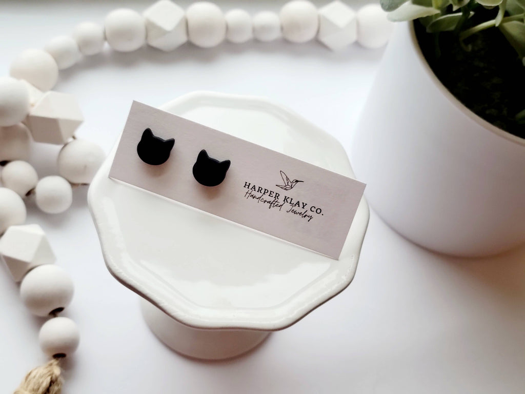 The Cat Studs-Halloween Polymer Clay Stud Earrings