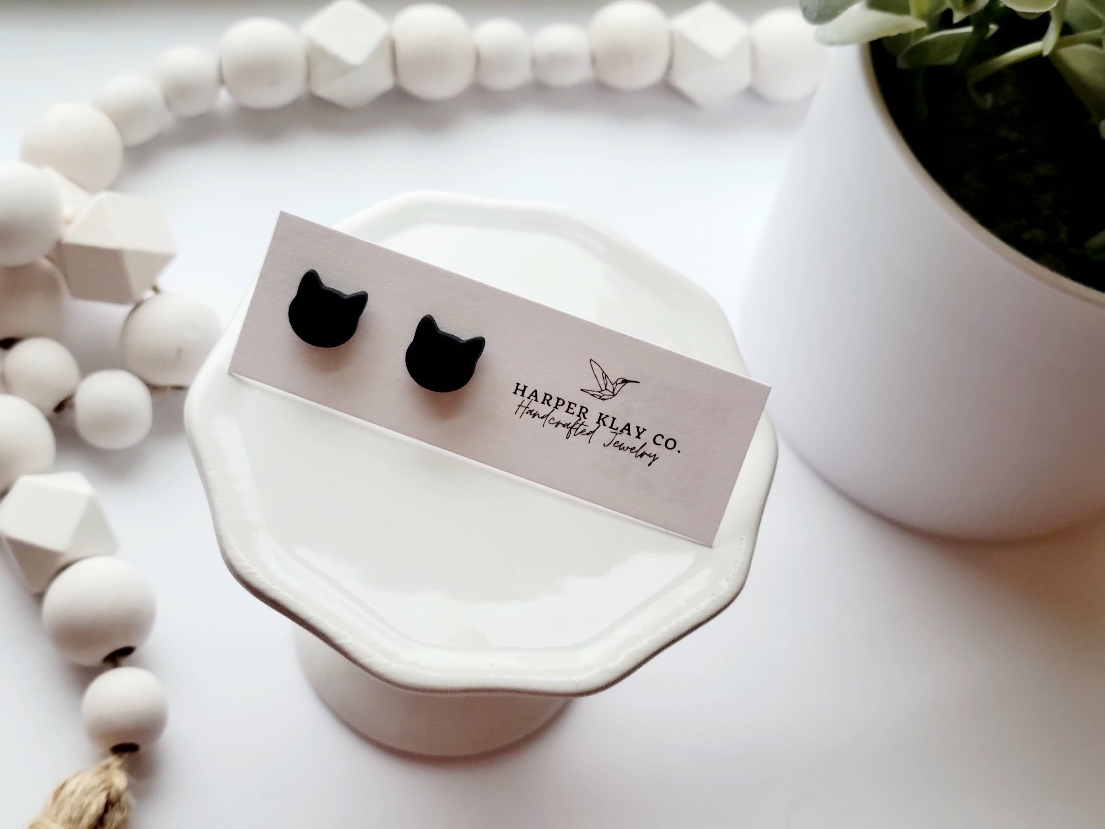 The Cat Studs-Halloween Polymer Clay Stud Earrings