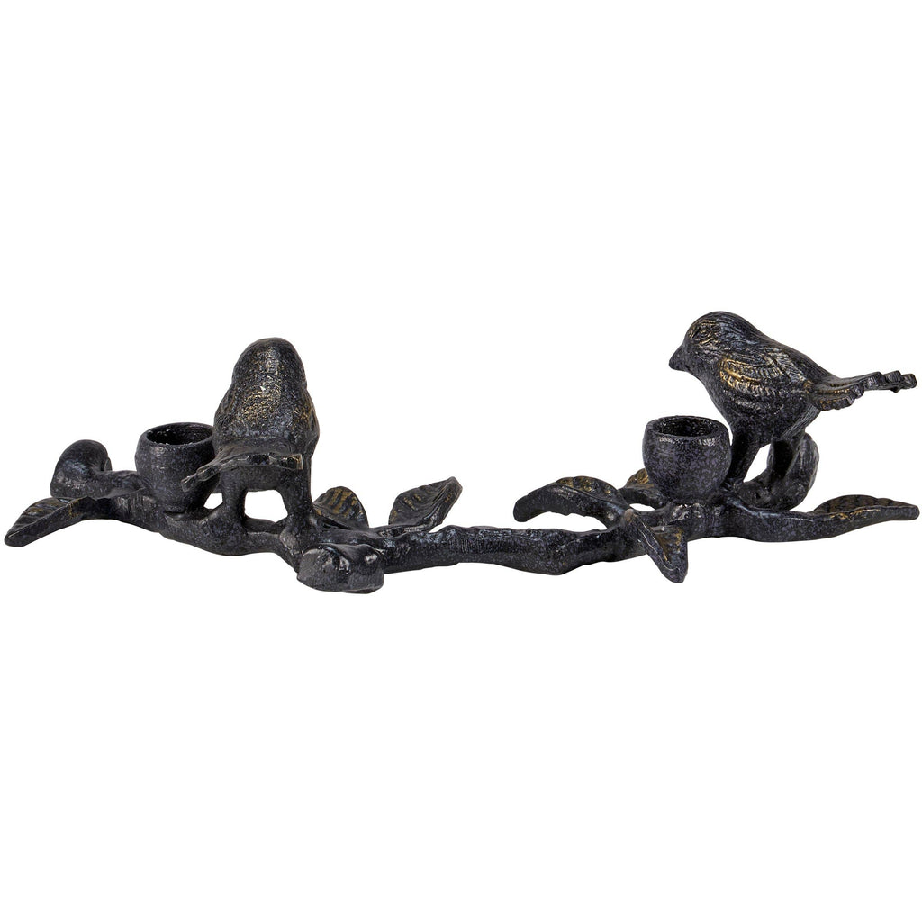 Birds On Limb Candle Holder